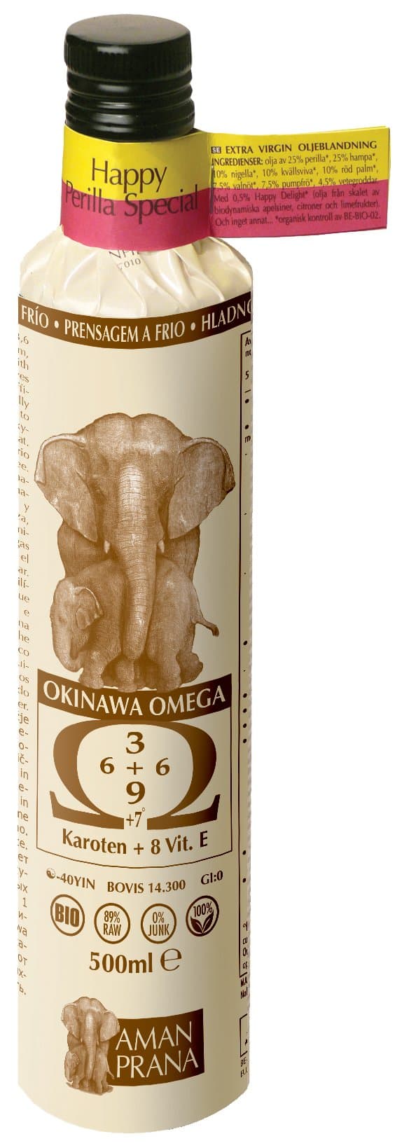 Amanprana Okinawa Omega 3/6/7/9 Happy Perilla Special 500ml - 16.90fl oz