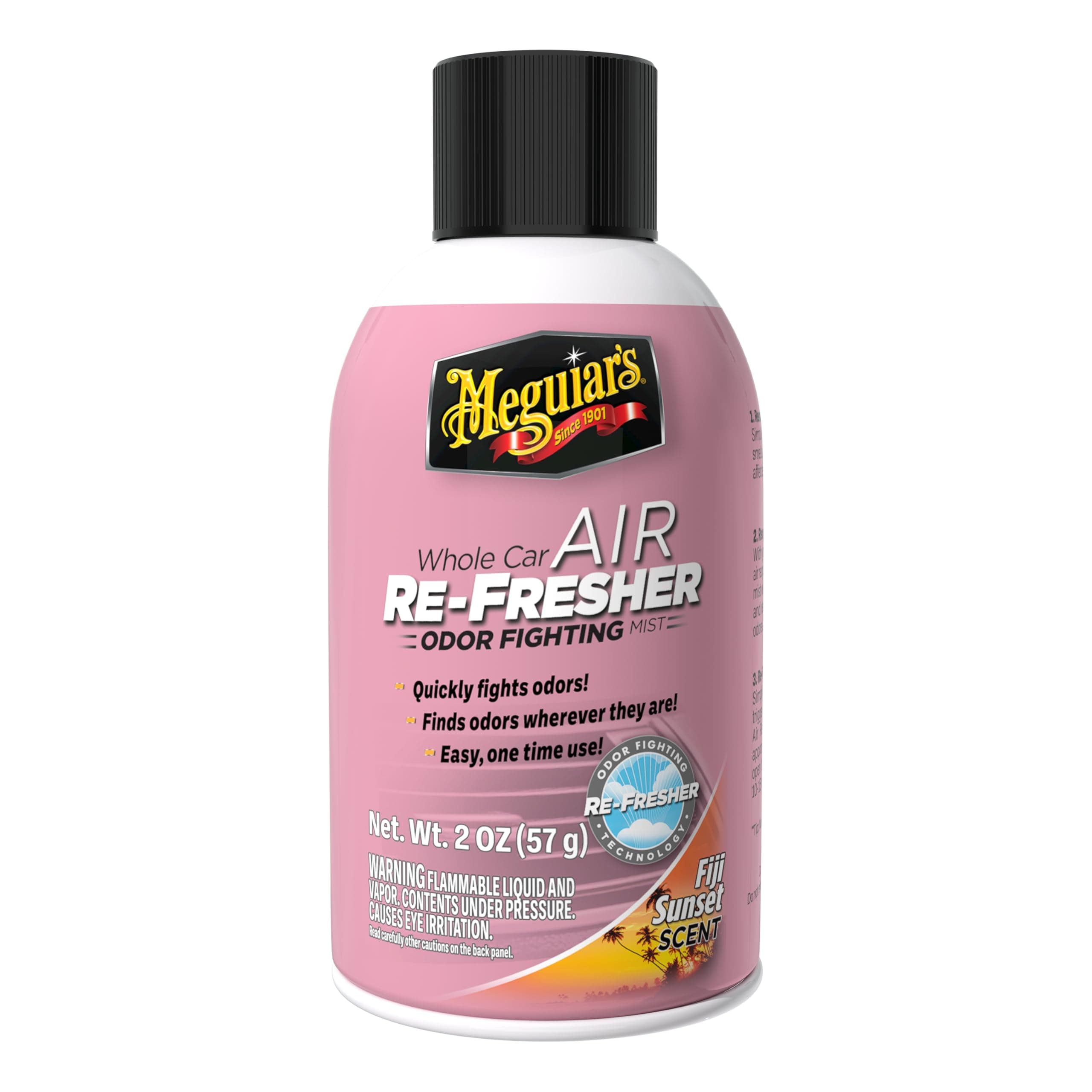 Meguiar's Whole Car Air Re-Fresher,Odor Fighting Mist, Fights Off Strong Vehicle Odors,Air Freshener,Fiji Sunset Scent, 2 Oz Aerosol Canister