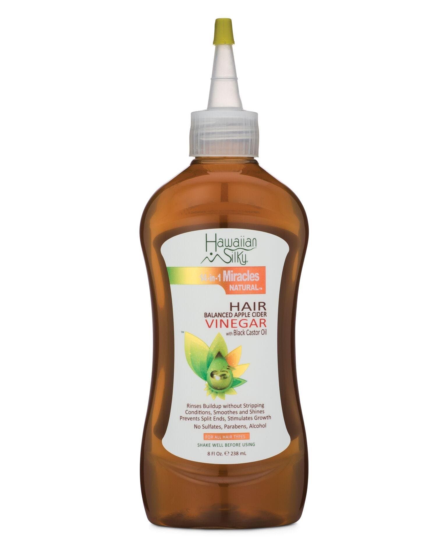 Hawaiian silkyApple Cider Vinegar Instant Hair Balancer with Black Castor Oil - Sulfate-Free, No Hair Striping Detangler, PH Balancer 8 oz