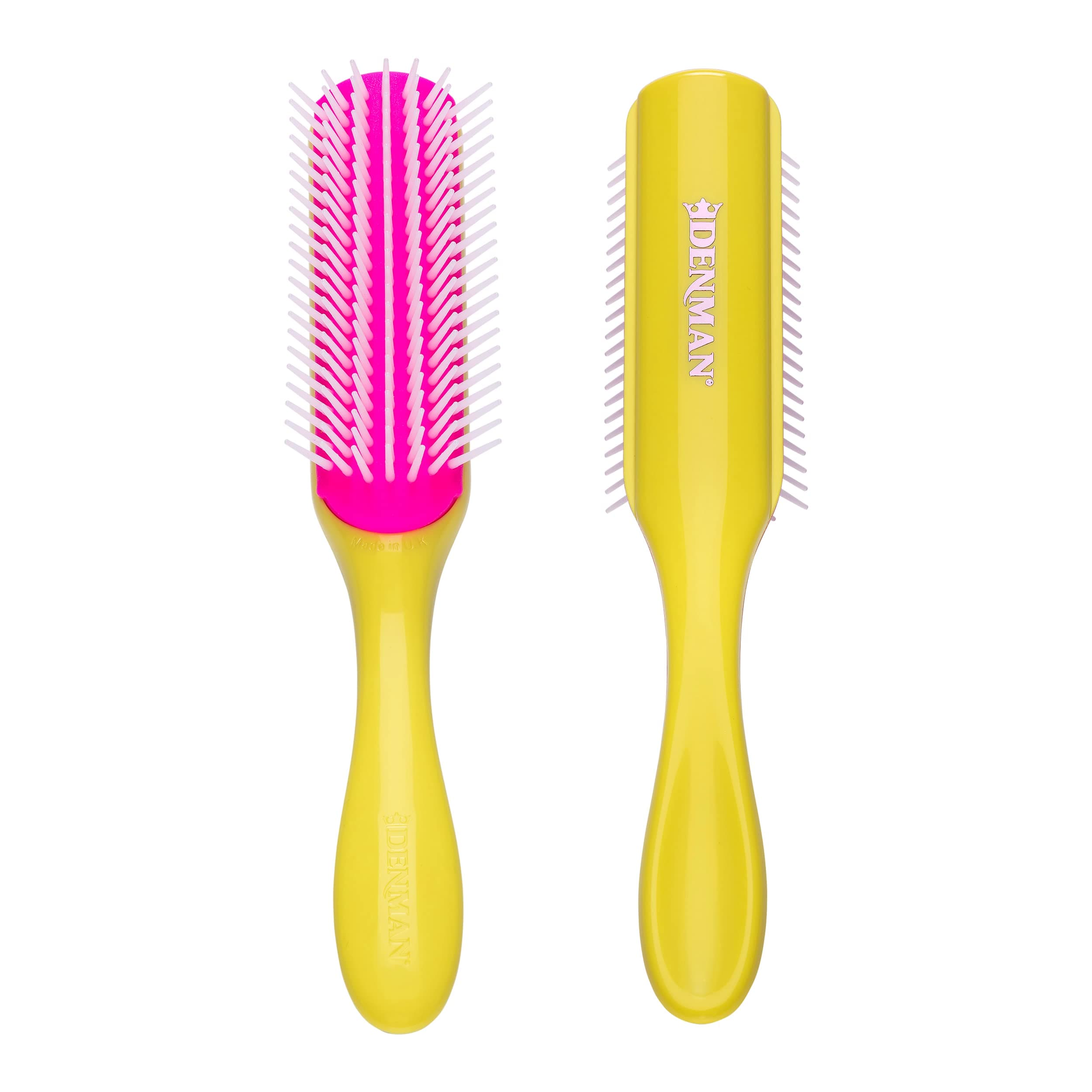 Curly Hair Brush D3 (Honolulu Yellow) 7 Row Styling Brush for Detangling, Separating, Shaping and Defining Curls - For Women and Men