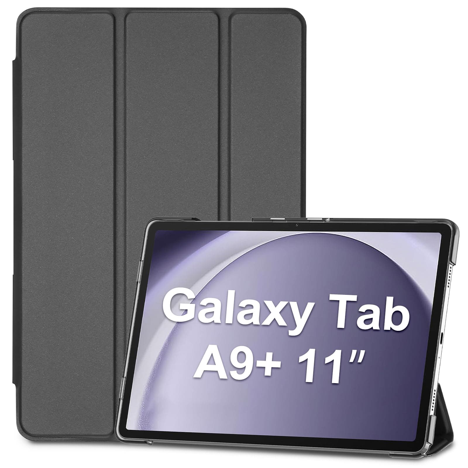 ProCase Smart Case for Galaxy Tab A9 Plus/A9+ 5g 11 Inch 2023 SM-X210 SM-X215 SM-X216 SM-X218, Slim Stand Hard Back Shell Protective Cover Folio Case for Galaxy Tab A9 Plus 2023 -Black