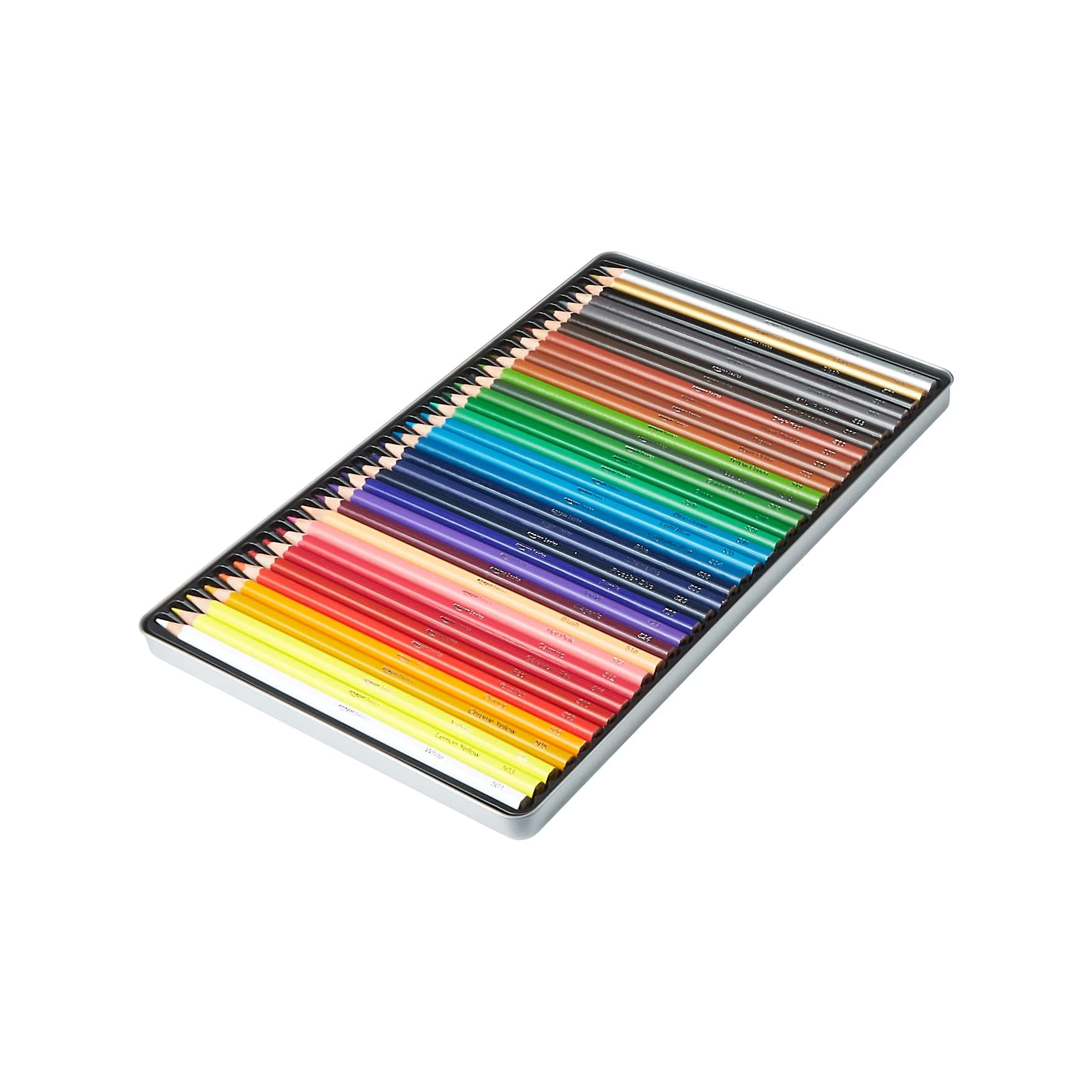 Coloured Pencils in Tin Box, Pack of 36 - Assorted Colours