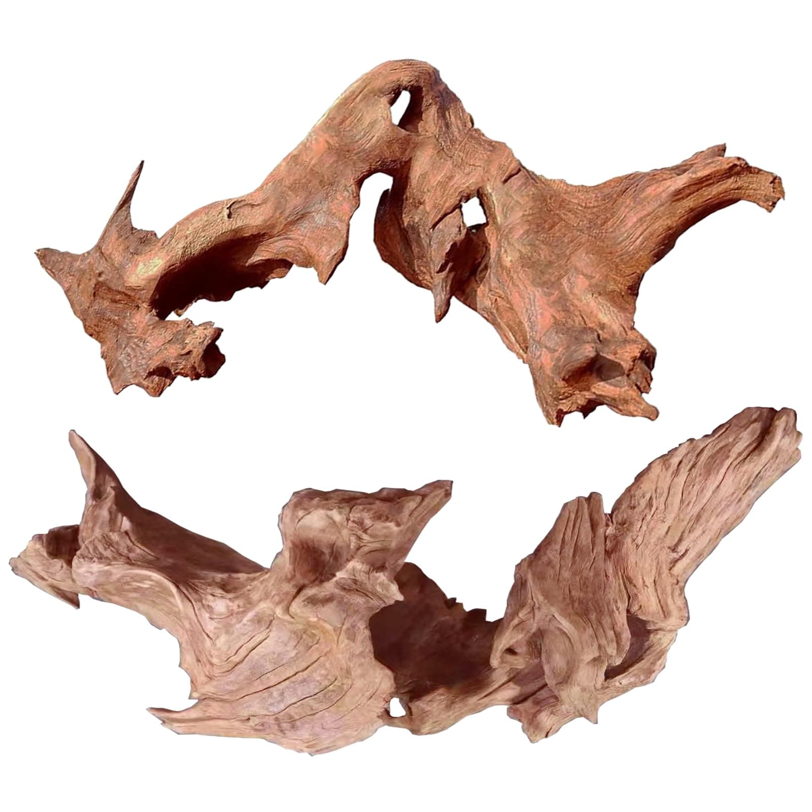 Natural Large Aquarium Driftwood for Fish Tanks & Reptile Terrariums – Safe Fish Tank Decorations, Unique Twisted Branches 2-Piece 14-18 Inch Low Tannin, Easy to Sink