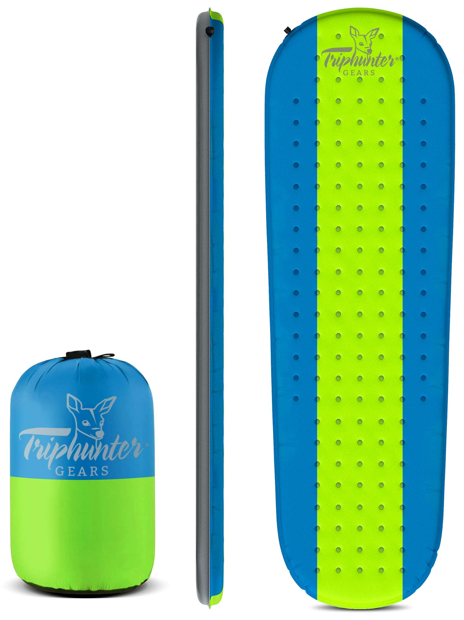 Quiet Self Inflating Sleeping Pad for Camping Backpacking Traveling and Hiking - Comfortable Sleeping Even for Side-Sleepers - R Value 4.3 Four Season Camping pad