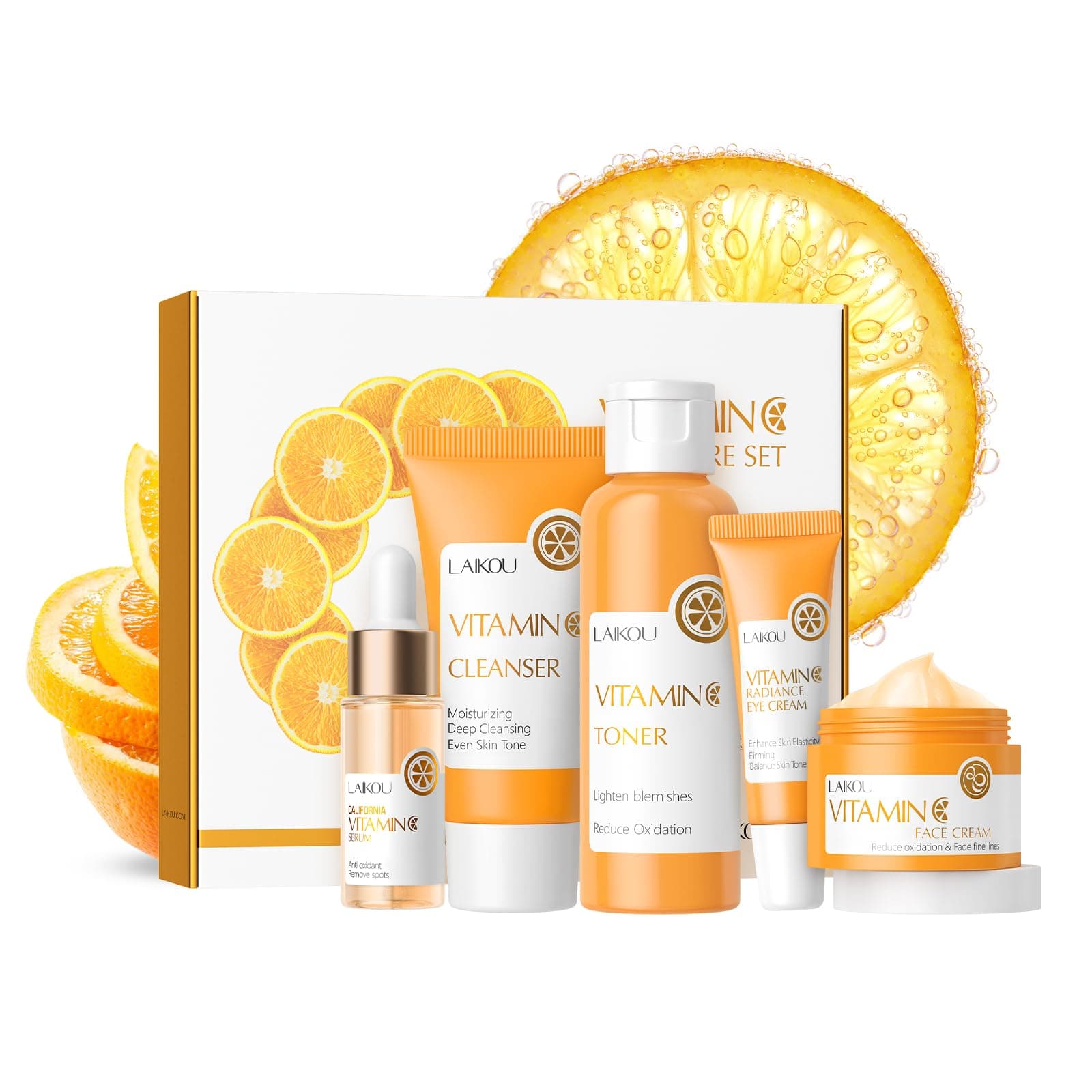 LAIKOU Skin Care Set Vitamin C Women Beauty Gift Sets Skin Care Kit with Clea...
