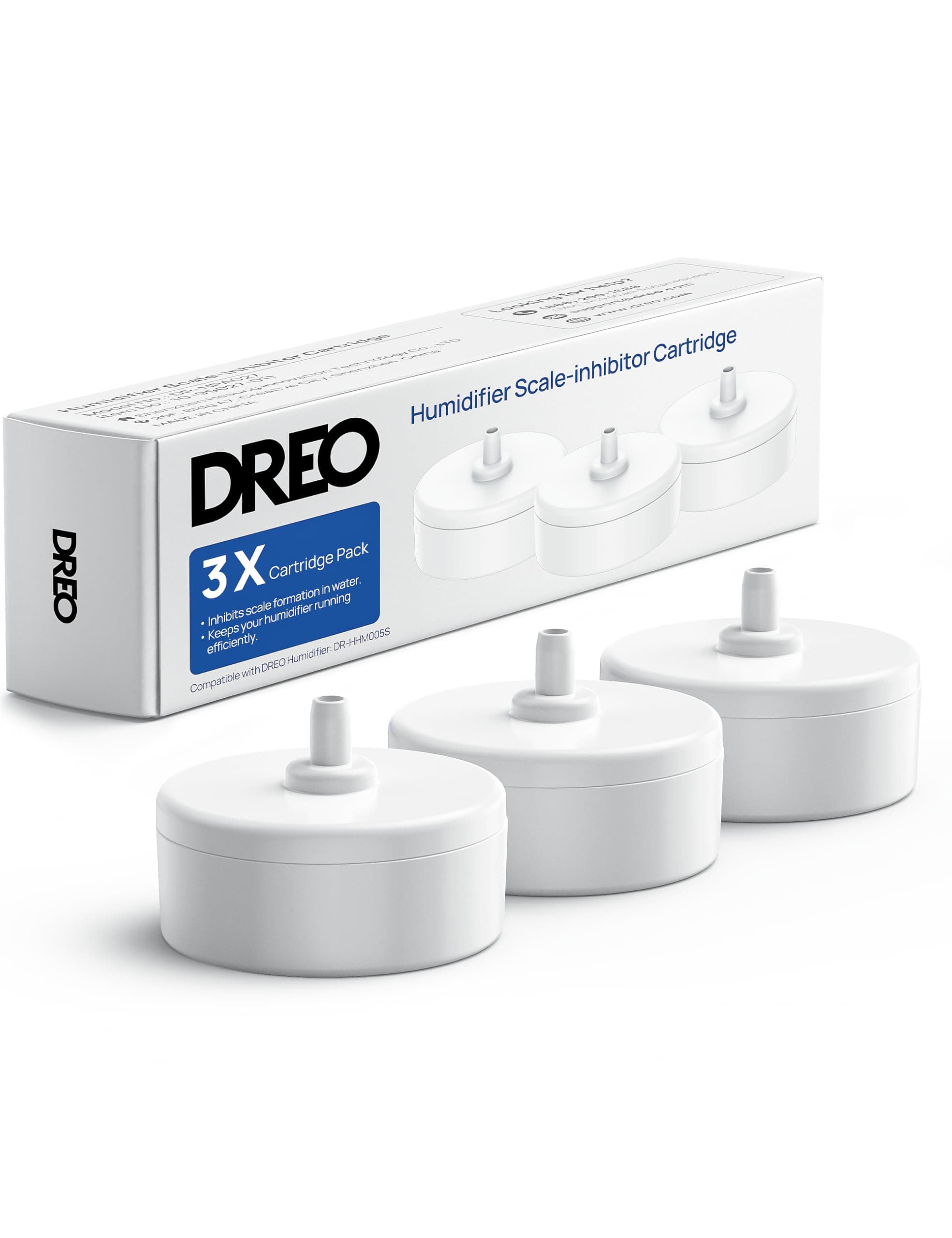 DREO Scale-Inhibitor Cartridge 3-Pack for Humidifiers HM735S, Prevent Mineral Build-up, Extend Humidifier Life, Safe Material