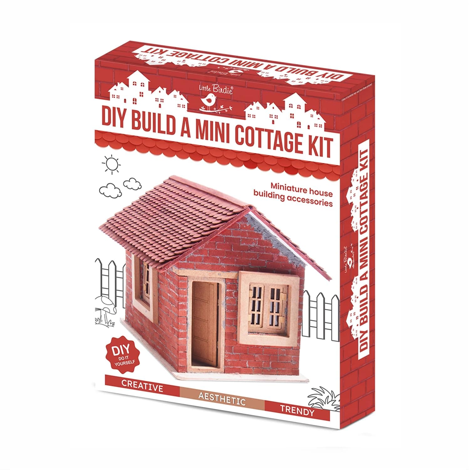 DIY Build a Mini Wooden Cottage Kit| for Home Decoration, Art & Craft, Creative, Fun & Activity DIY Learning Kit | Gift for Kids, Girls and Boys