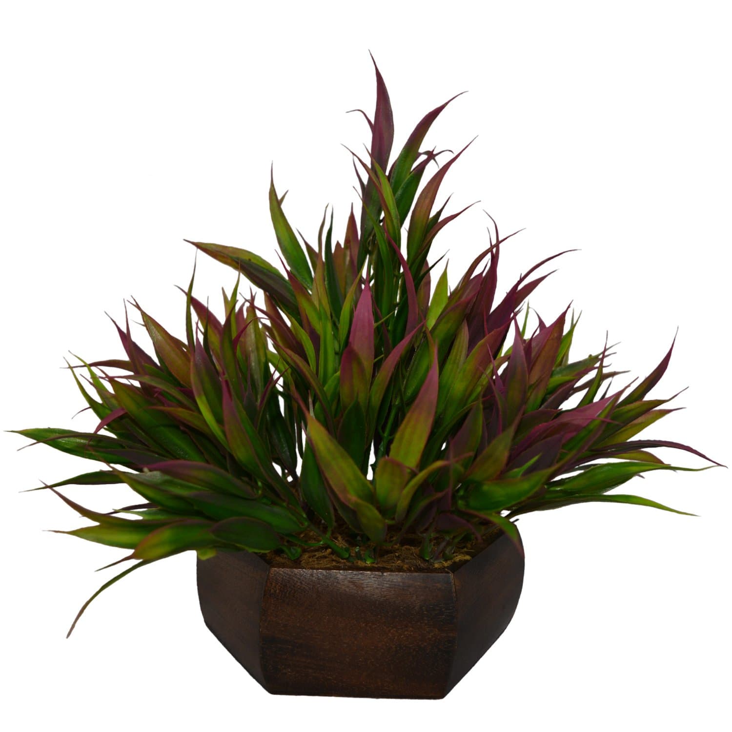 fancymart Artificial Bamboo Leaves Plant with Wood Pot (Multicolour