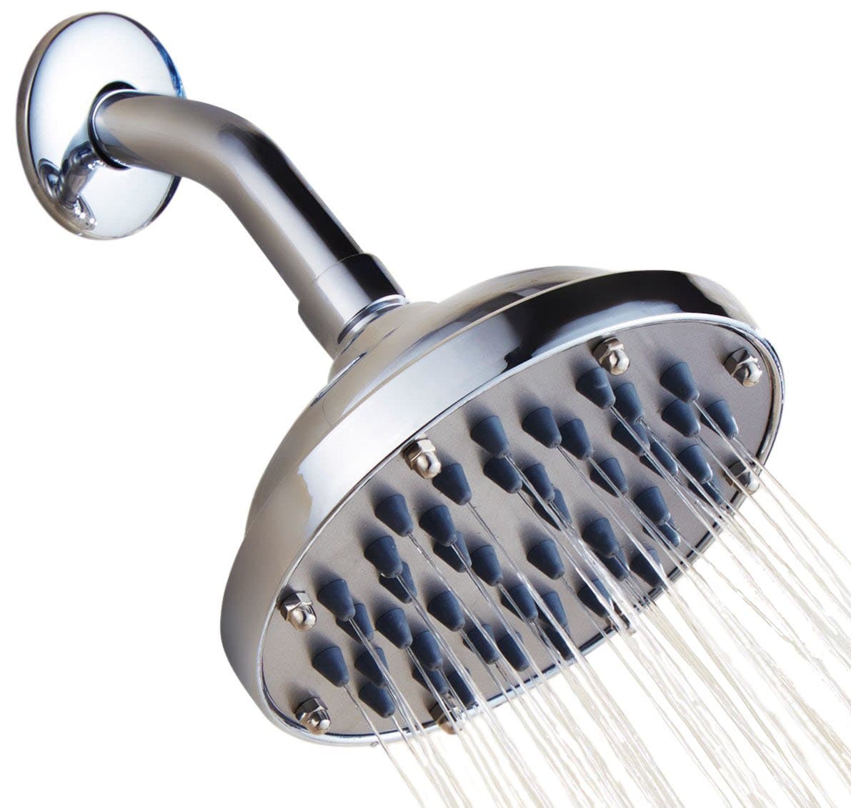 Shower Head 6-Inch with Teflon Tape, Chrome Finish (old)