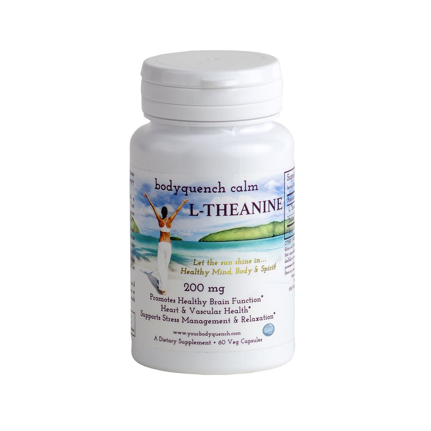 L-Theanine - High Potency 200 mg per Serving + 100 mg Inositol Promotes Stress Management & Relaxation, Heart & Brain Health, 60 Veg Capsules