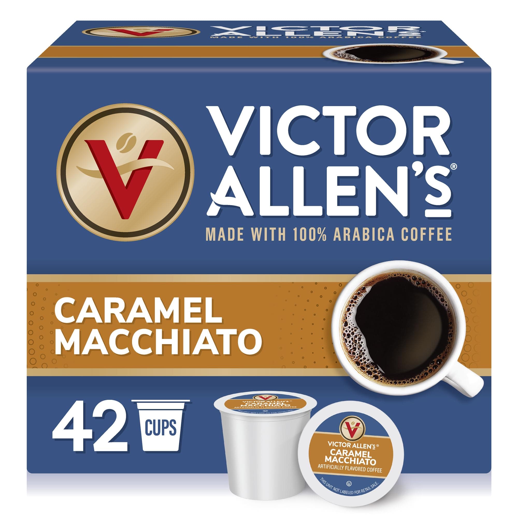 Caramel Macchiato Flavored, Medium Roast, 42 Count, Single Serve Coffee Pods for Keurig K-Cup Brewers