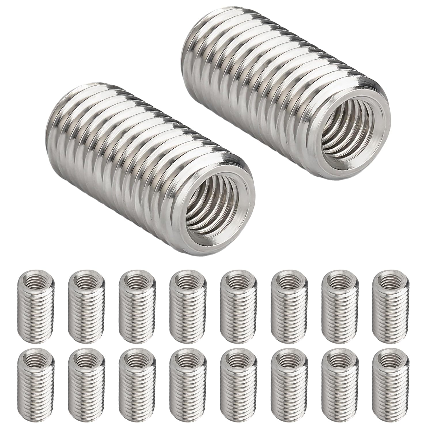 Qrity 20 Pcs Thread Inserts, Threaded Sleeves, M6 x 6mm Male to M3 x 6mm Thread Female Reducing Nut, Threaded Repair Insert Nut