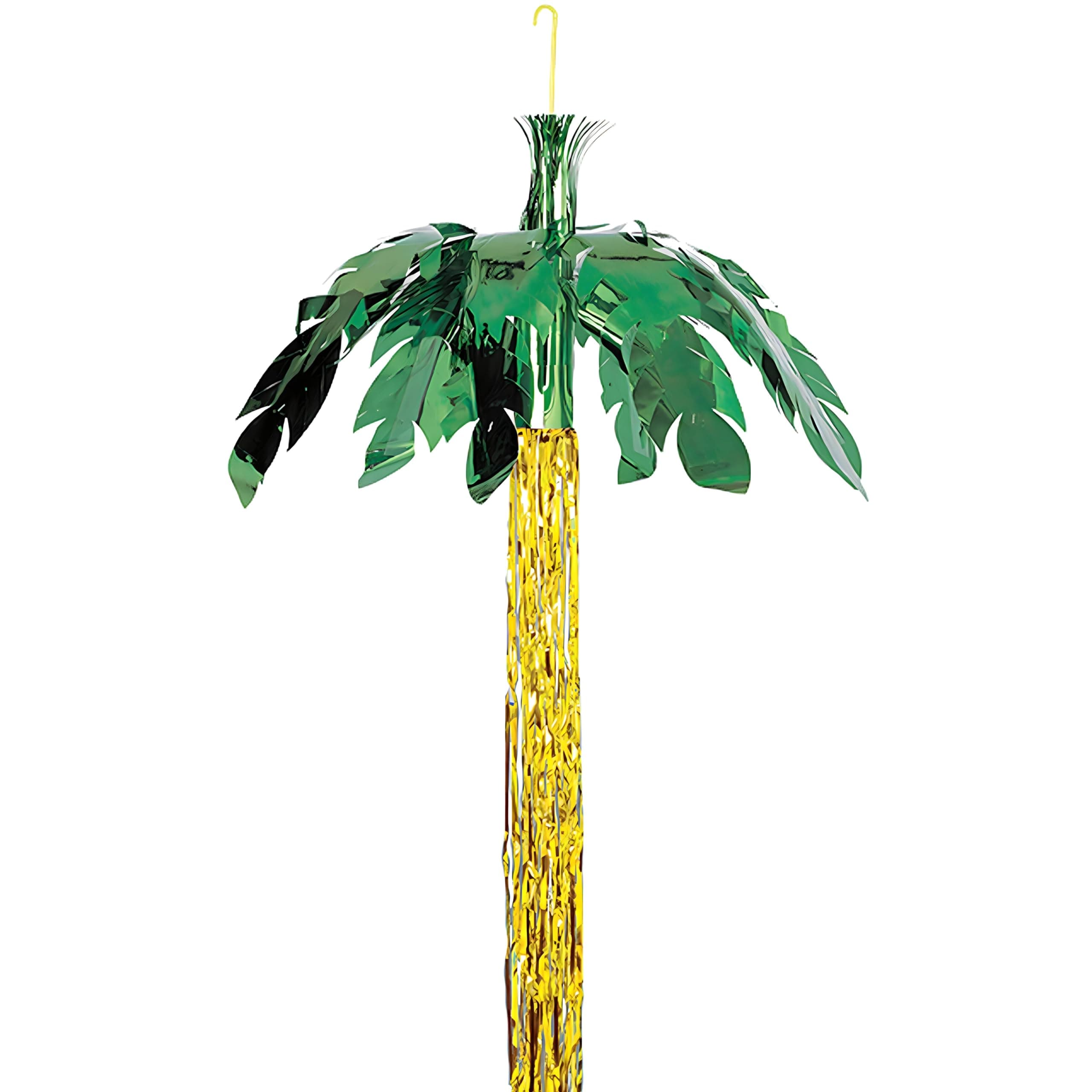 Green & Gold Palm Tree Foil Decoration (63cm x 16cm) 1 Count - Festive Tropical Party Decor