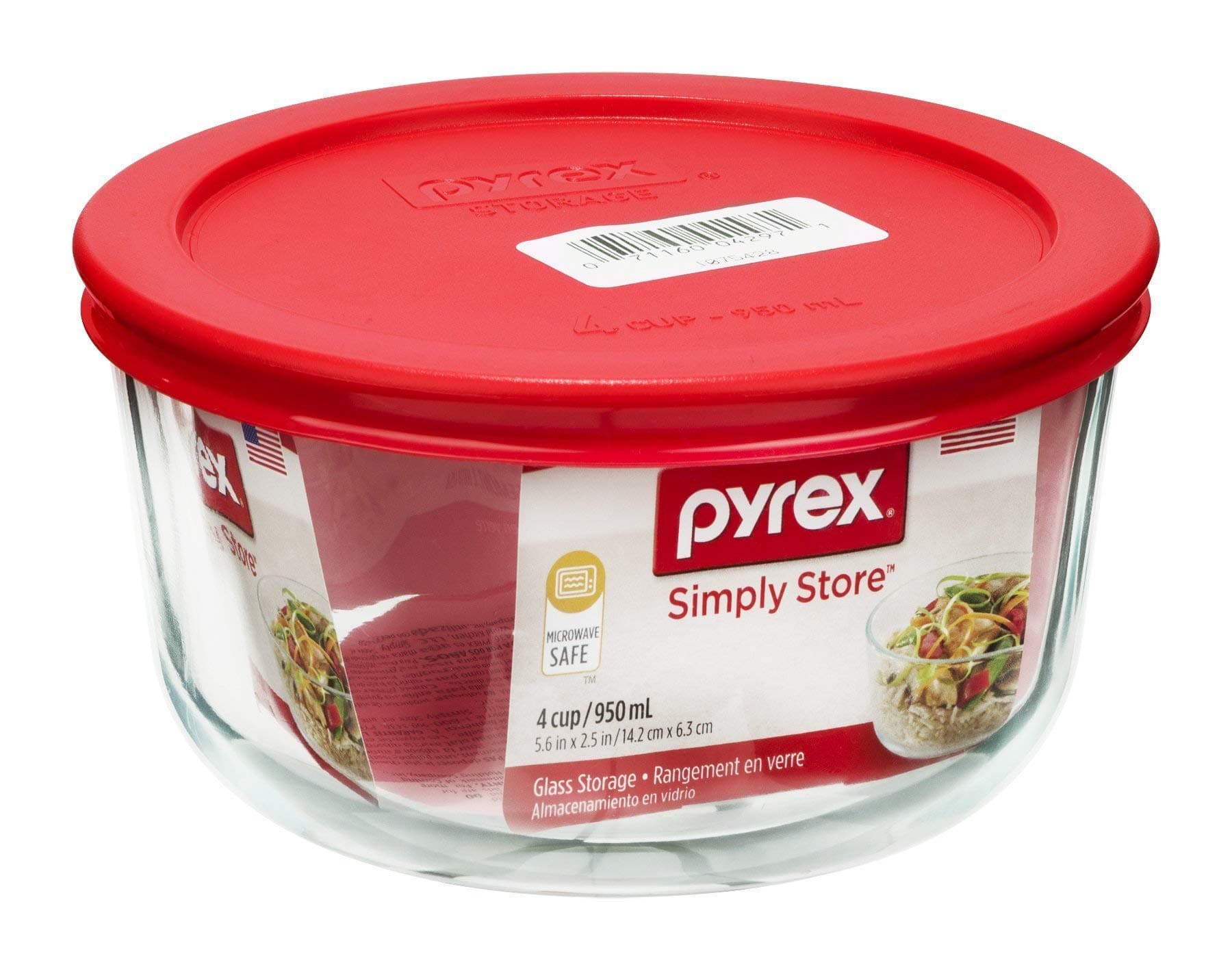 Pyrex Simply Store 4-Cup Round Glass Food Storage Dish (1075428)