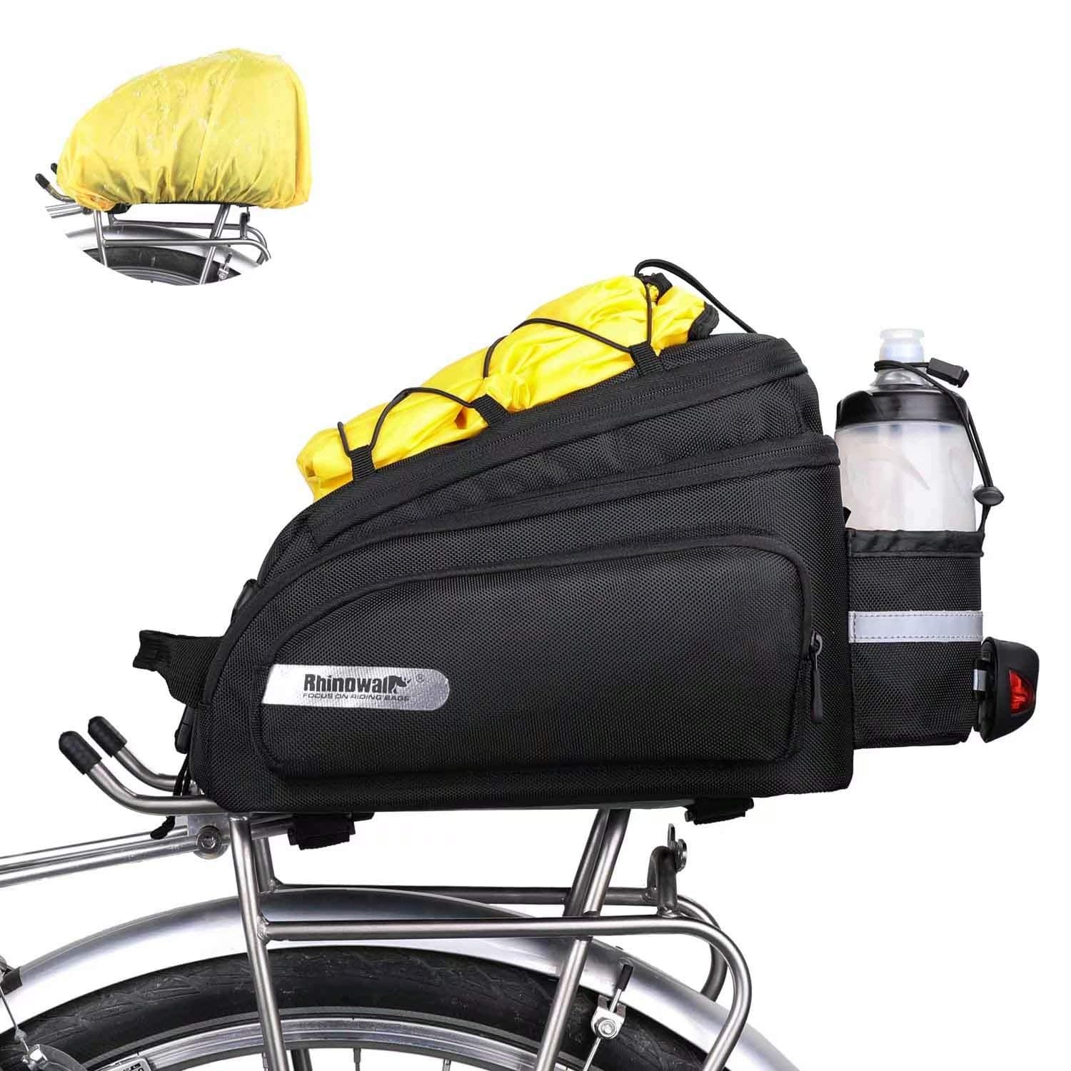 Bike Trunk Bag 12L Bicycle Pannier Rear Rack Carrier Bag Bike Luggage Commuter Bag with Rain Cover Shoulder Strap