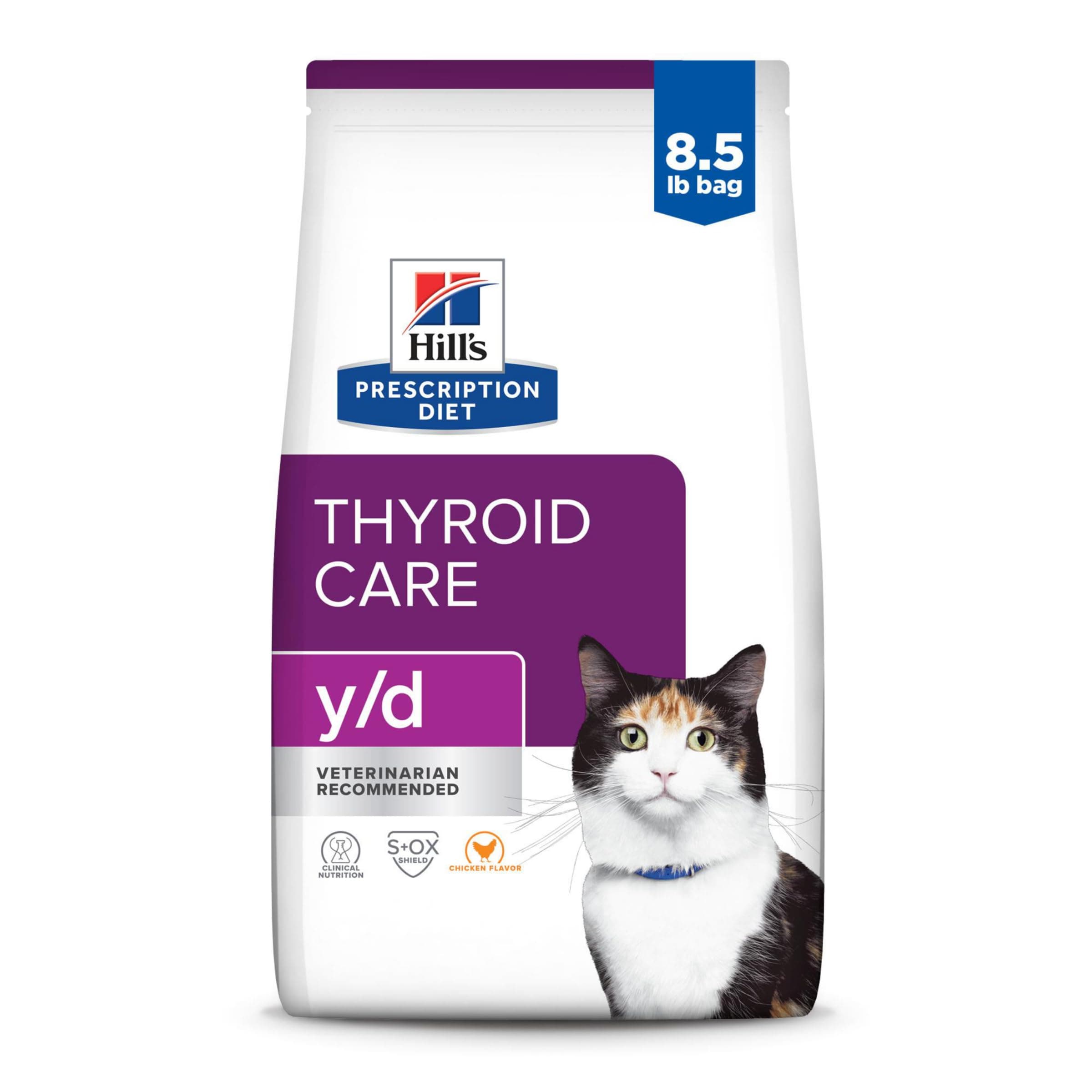 y/d Thyroid Care Dry Cat Food, Chicken, 8.5 lb. Bag