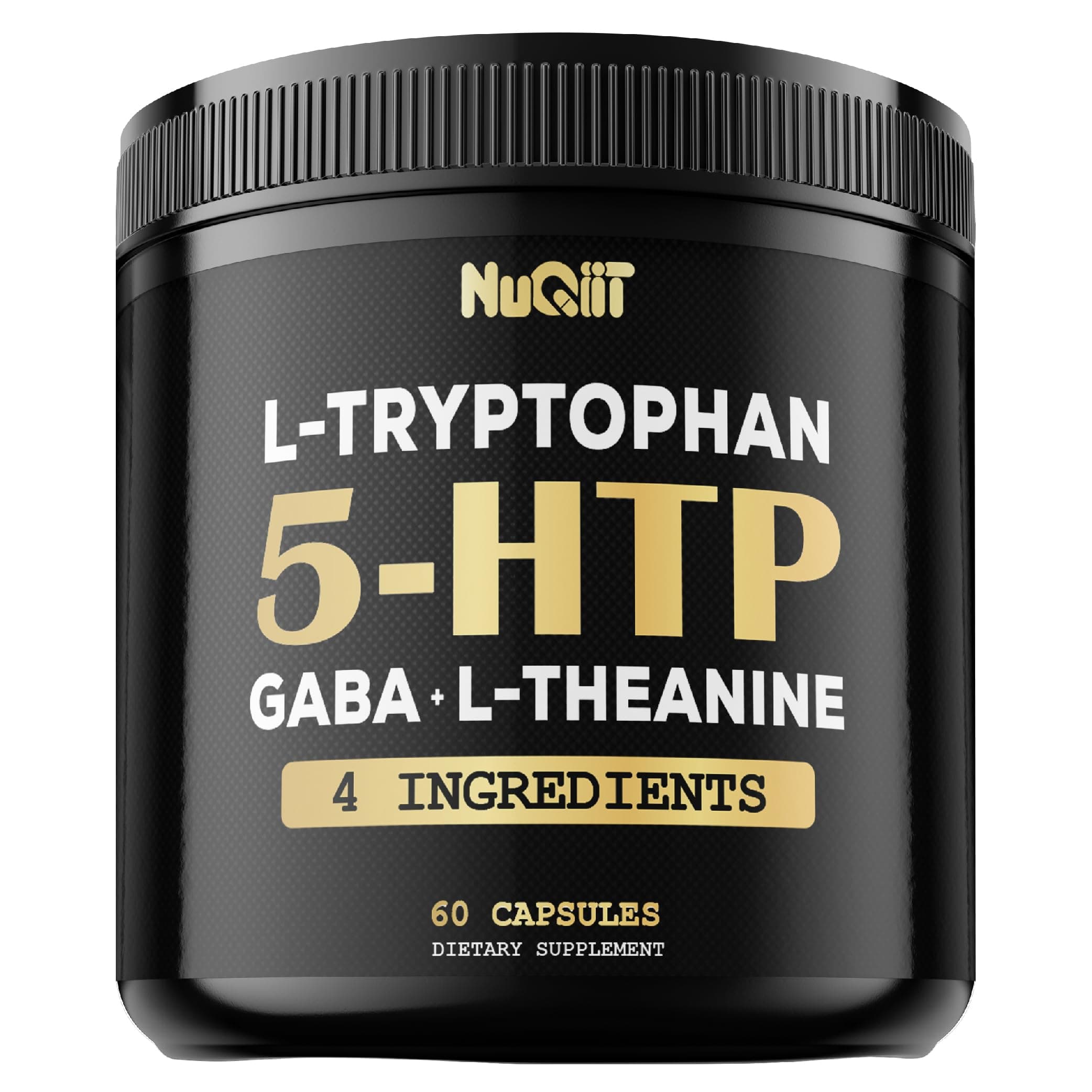 5 HTP 200mg GABA 500mg L-Theanine 200mg L-Tryptophan 100mg Supplement - Support Brain, Circulation Health, Concentration & Rest Well - 60 Capsules for 1 Month - 4in1 Premium Blend
