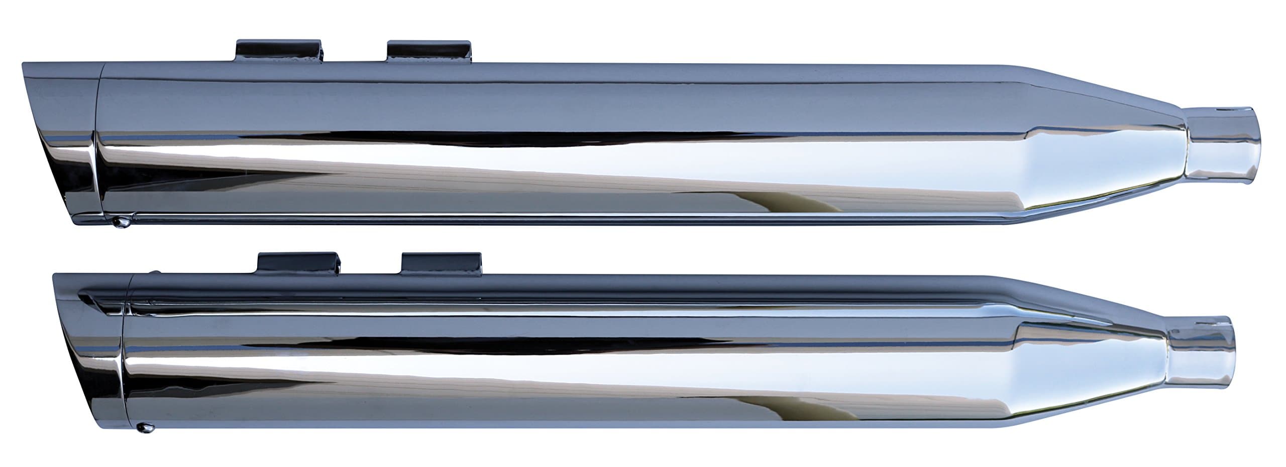 Ultima Muffler, 4" Slip On, chrome with slanted cut chrome tip, 64-394