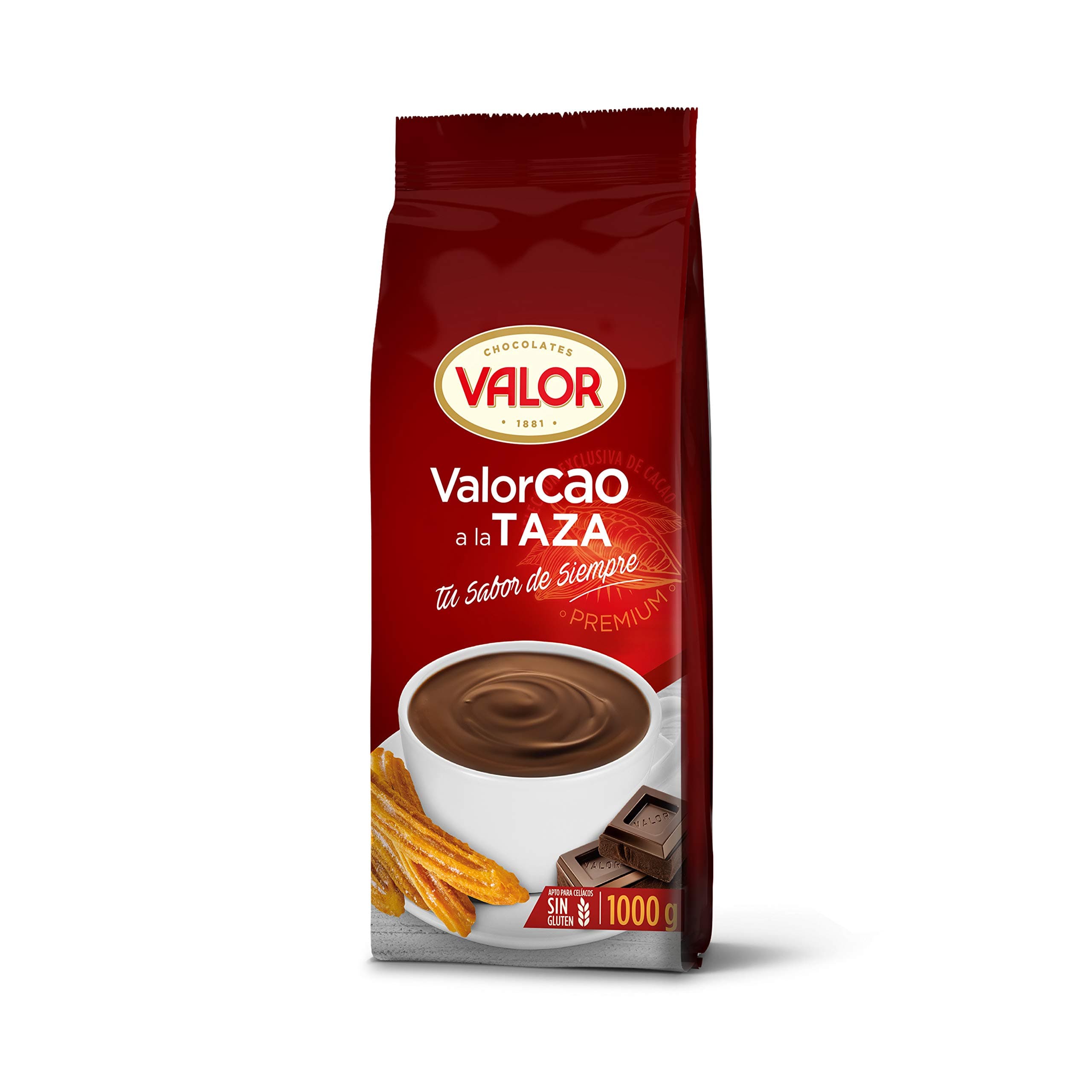 Valor Cao A La Taza Spanish Hot Cocoa Powder - Traditional Drinking Chocolate or Mix for Churros, Delicious and Traditional Chocolate Drinks - Quick & Easy Preparation, 1Kg