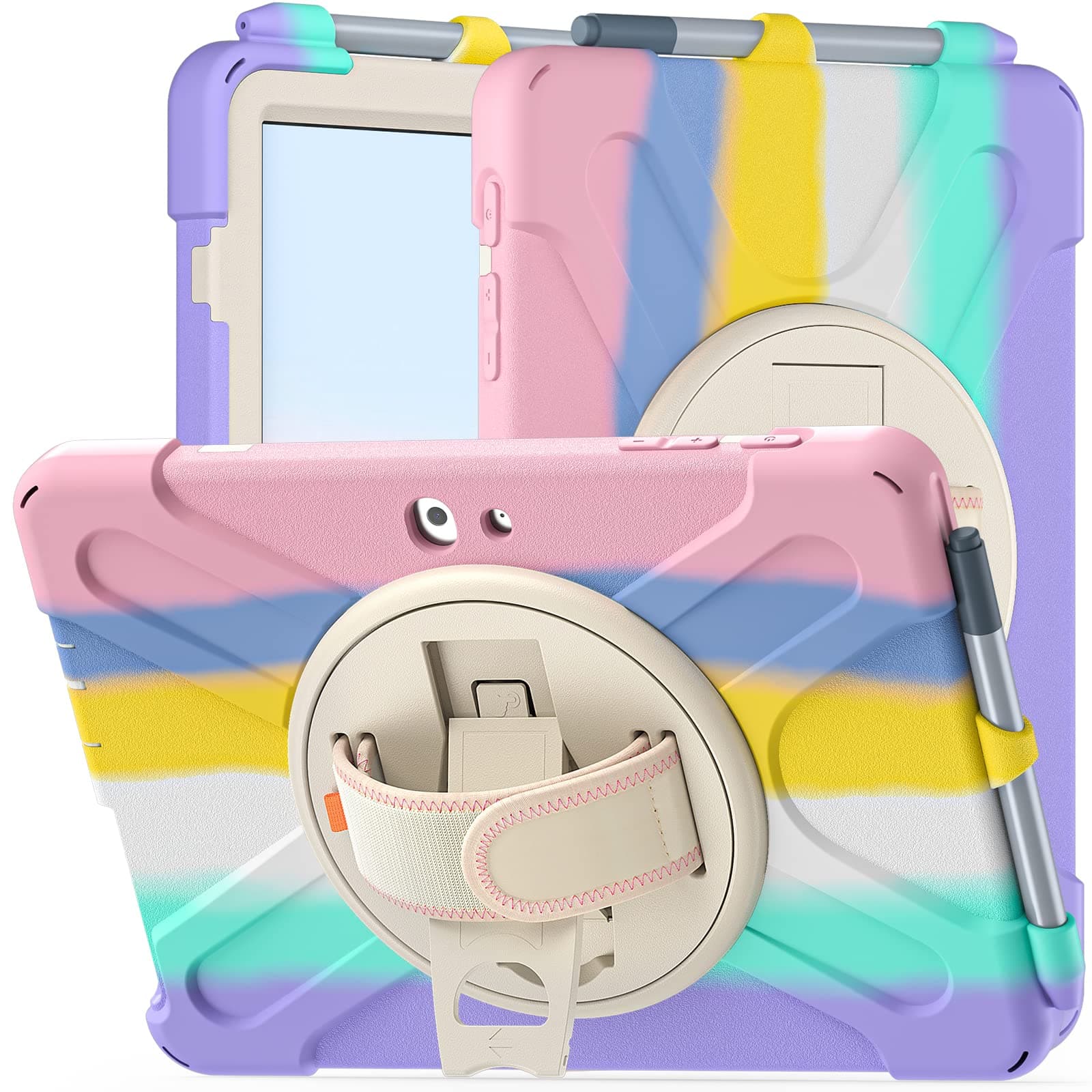 CWNOTBHY Case for Galaxy Tab S6 10.5 Case, Heavy Duty Shockproof Protective Case with 360 Rotate Hand Strap/Kickstand for Samsung Galaxy Tab S6 10.5 Inch 2019 Release SM-T860/T865/T867 (Black)