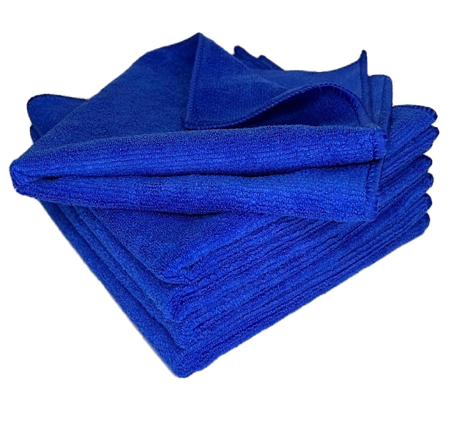 SOBBY Car Microfiber Cleaning Cloth Set of 4 pcs - Premium Microfibre Cloth for Car Cleaning, Kitchen Cleaning, Home Improvement and More - 40x40cm, 340 GSM, Blue