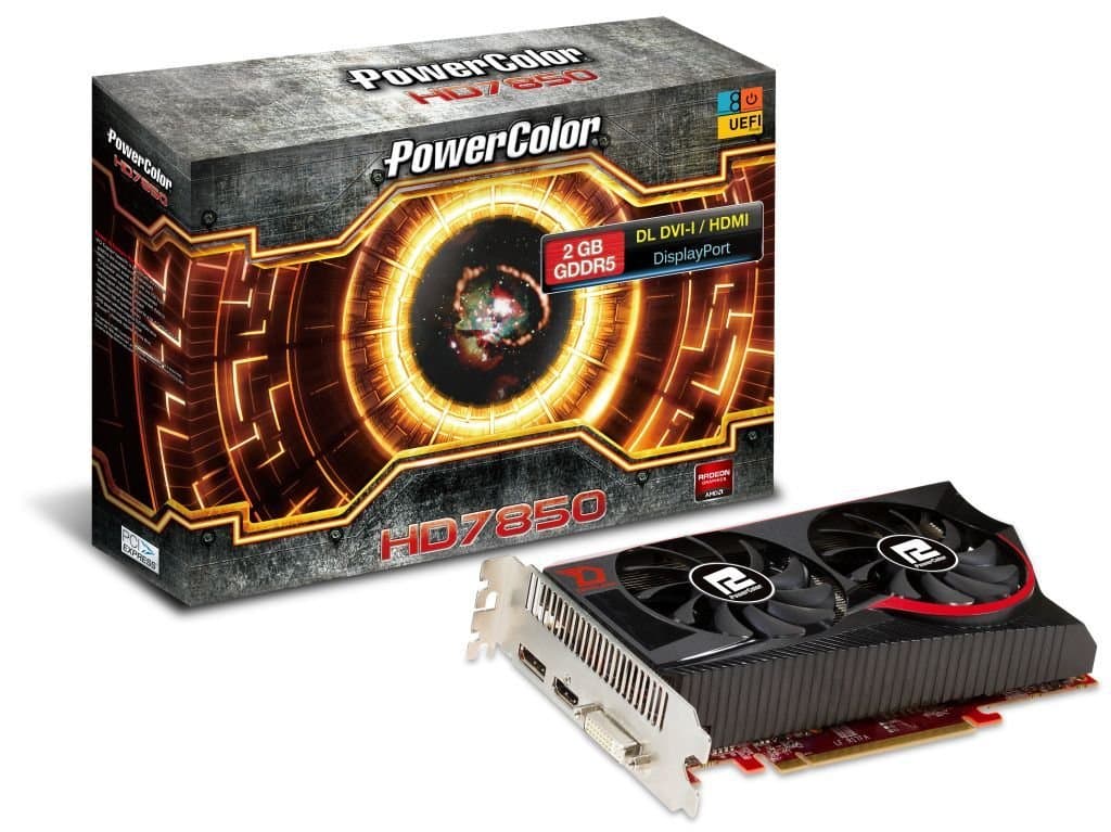 PowerColor AX7850 2GBD5-DHEV2 Radeon HD 7850 2GB 256-Bit GDDR5 PCI Express 2.1 CrossFireX Support Video Card 2 fans