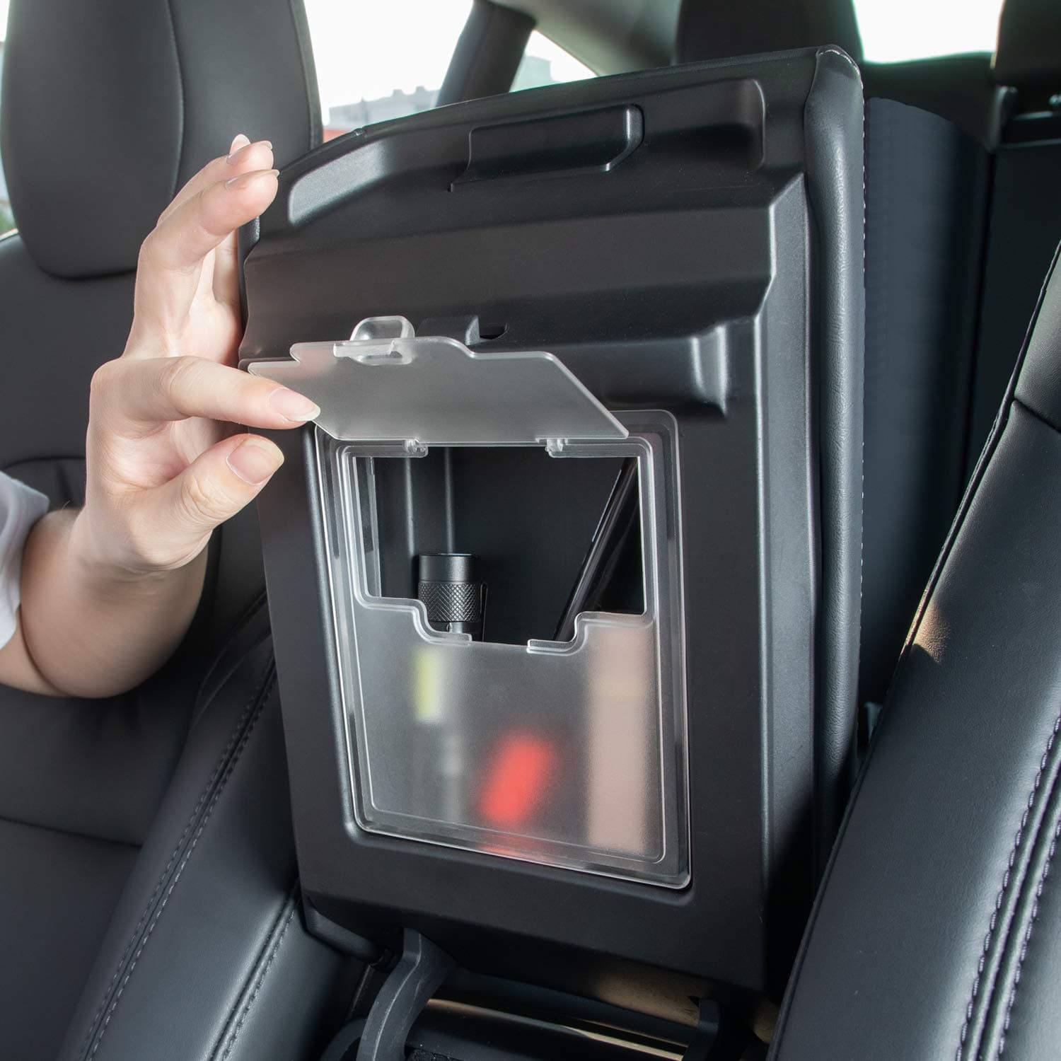 JKCOVER Center Console Armrest Organizer Compatible with Tesla Model 3 (2017 2018 2019 2020) Hidden Storage Accessories Inserts Tray Box