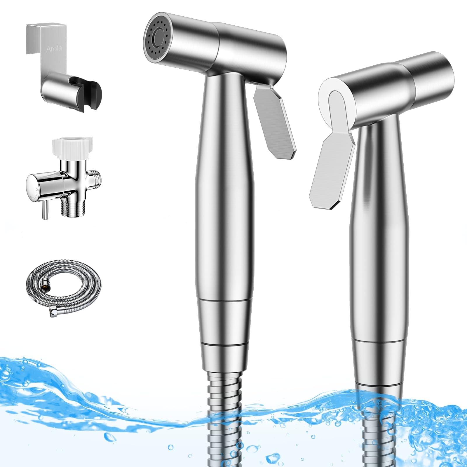 Handheld Bidet Sprayer for Toilet - 2 Pack Bidets Faucet for Existing Toilets Cloth Diaper Jet Sprayer, Stainless Steel Muslim Shower with Bidet Hose for Feminine Wash