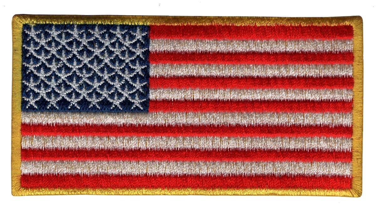 USA American National Flag Embroidered Sew on Patch ; Size: 11.5cm x 6cm for Jackets, Caps, T-Shirts, Bags, Jeans, Pants, Outdoor Clothing ; Imported from Malaysia (1 Piece). (Code: M-20)