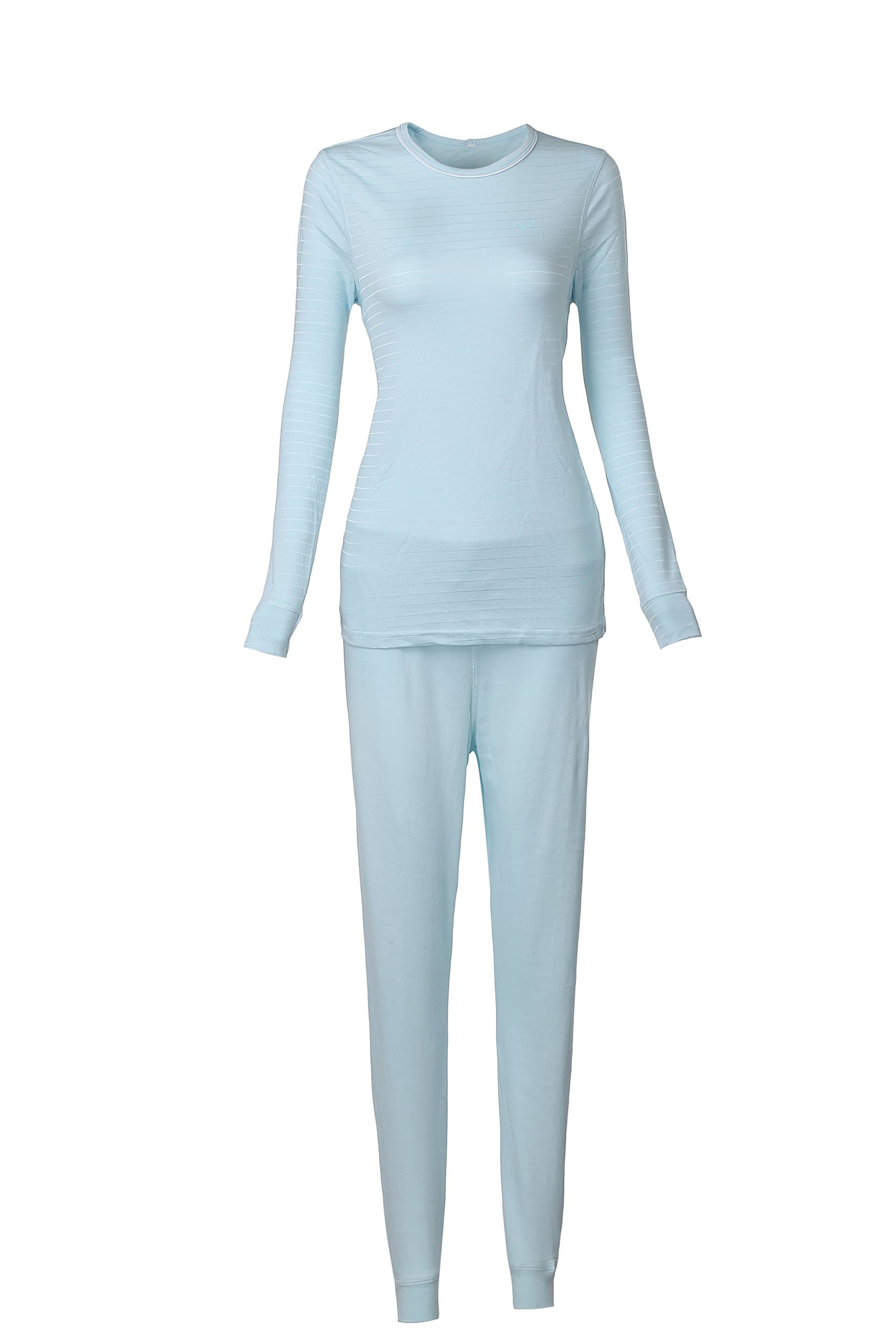 Baby Blue Women's Thermals Long Johns Underwear Set:Top and Bottom