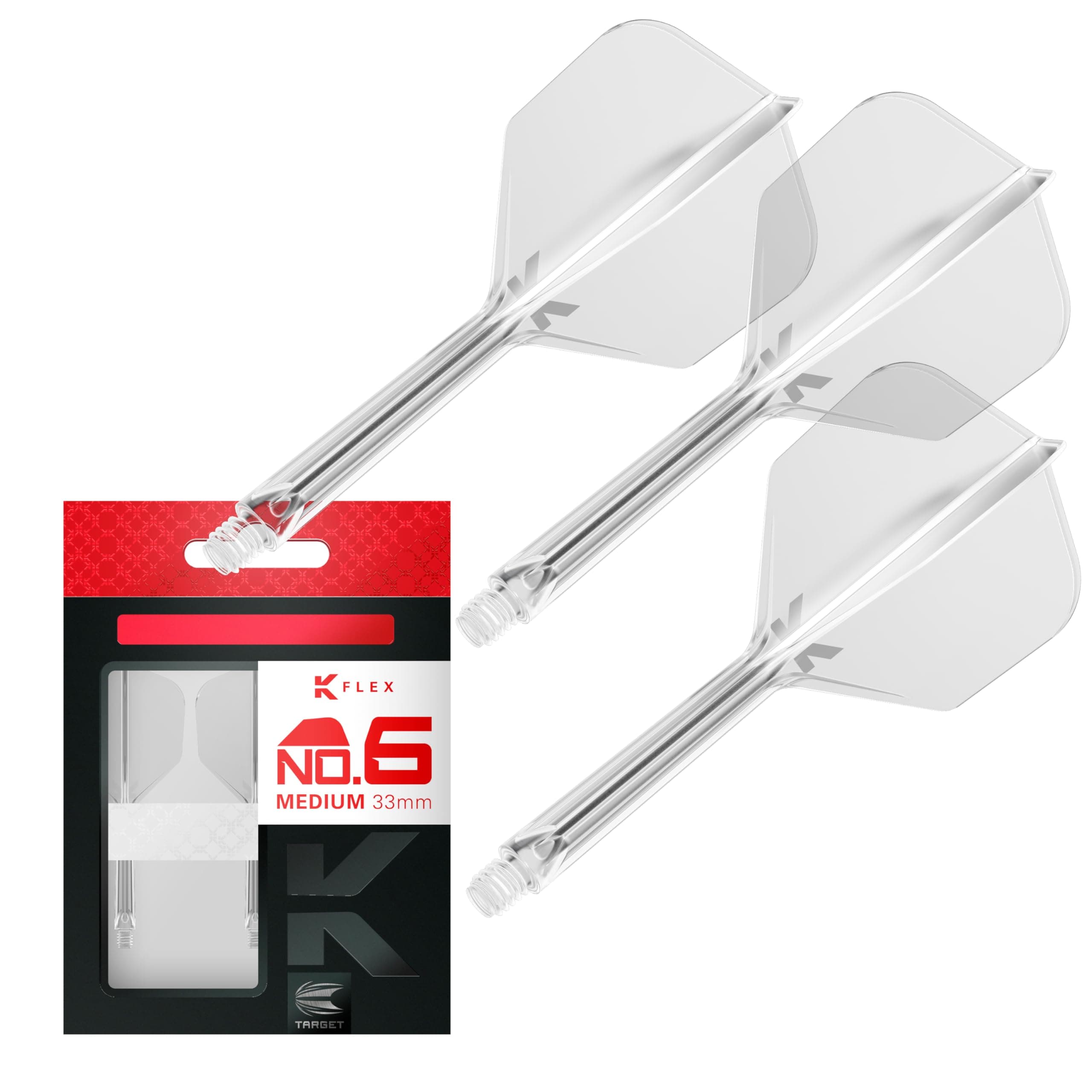 Target Darts K Flex Integrated Dart Flights And Shafts, No.6 | Pack Of 3 K-Flex - No6, Kflex All In One Moulded Dart Flight & Stem Lengths: Short, Intermediate & Medium | Professional Dart Accessories