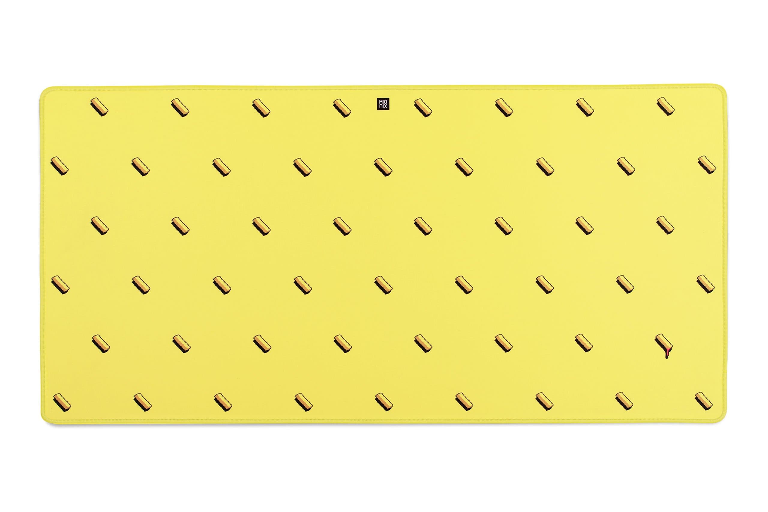 Mionix Desk Pad French Fries - XL Extended Mouse Pad for Gamers and Artists (35.5x17.3x0.12 Inch), Yellow