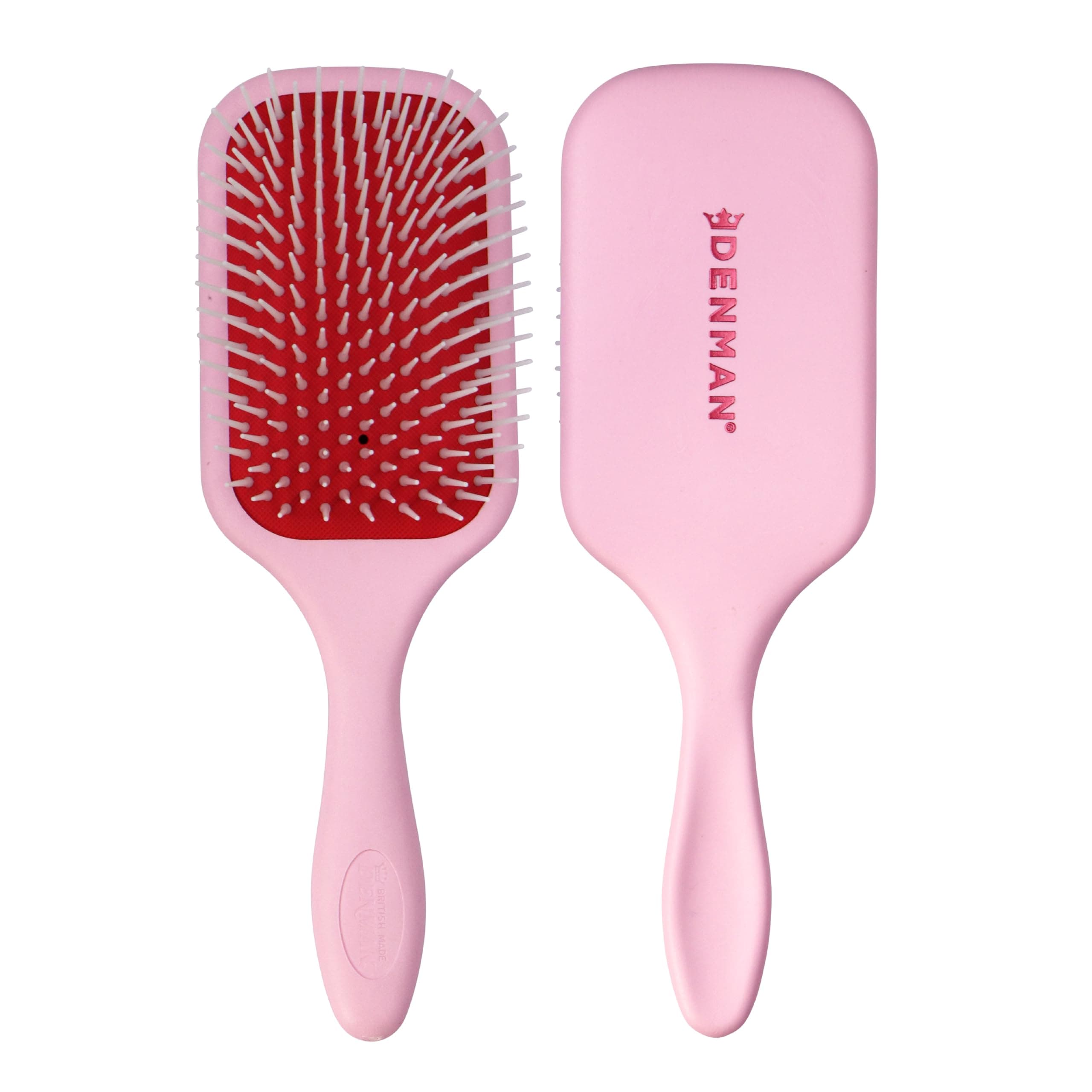Detangling and Paddle Hair Brush for Fast Detangling, Blow Drying and Styling - Combination of D3 Pins & Paddle Brush (Pink Crush) D38