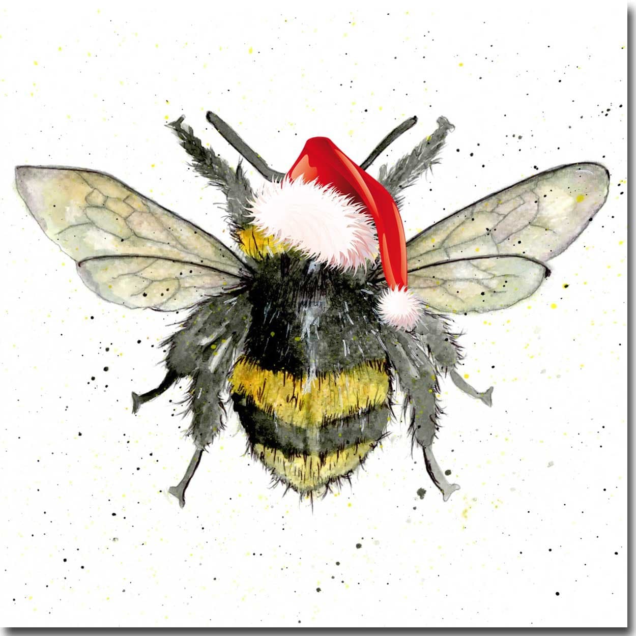 Bumble Bee Christmas Card - Luxury Christmas Card - Watercolour Image - Special Christmas Card