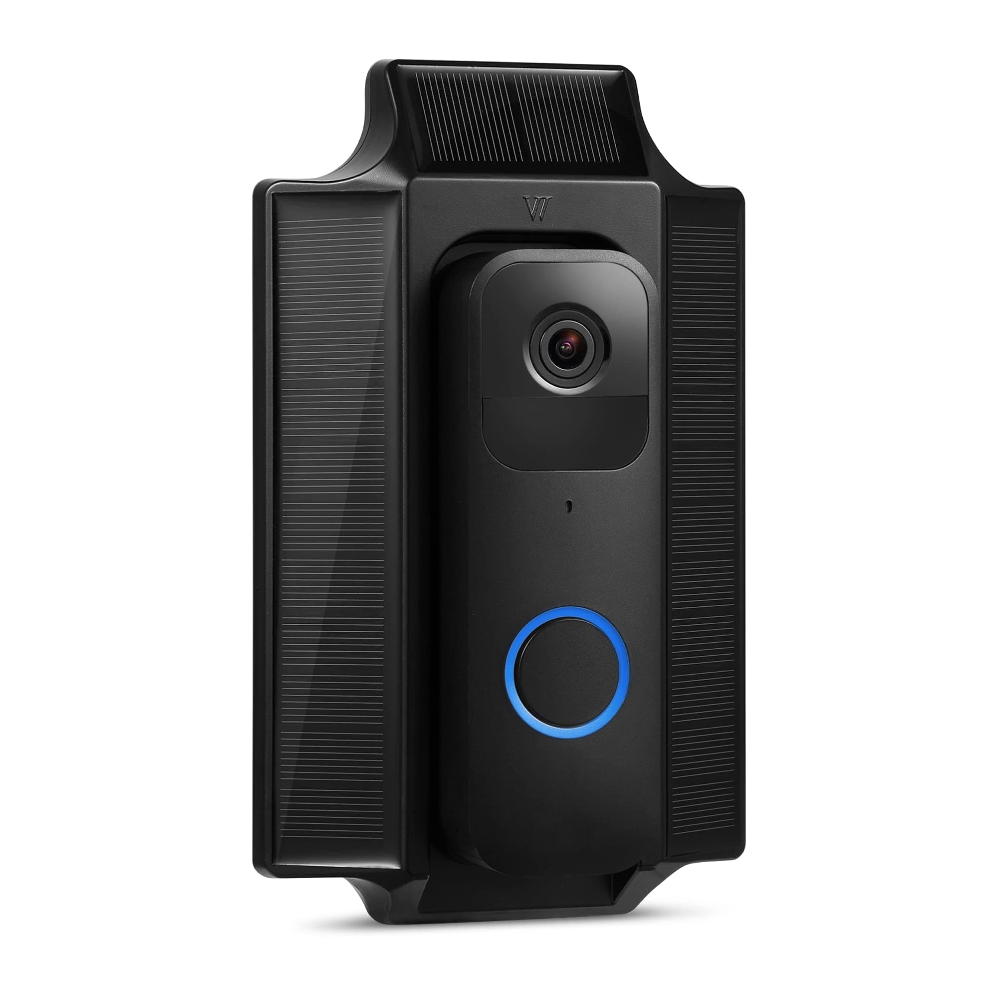 Wasserstein ソーラー充電器とマウント - Blinkビデオドアベルと互換性あり - Blinkビデオドアベルのソーラーパワー (ブラック)