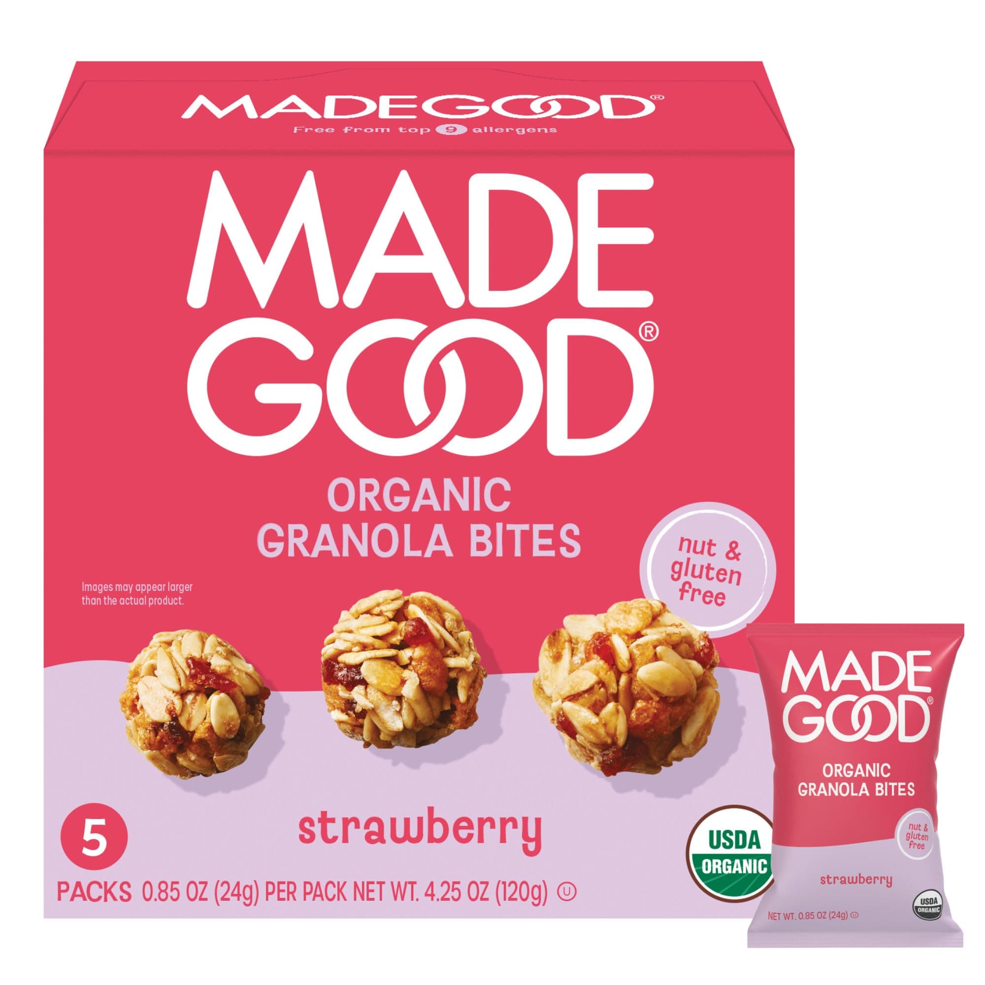 Made Good Organic Strawberry Granola Minis, 5ct x 0.85oz