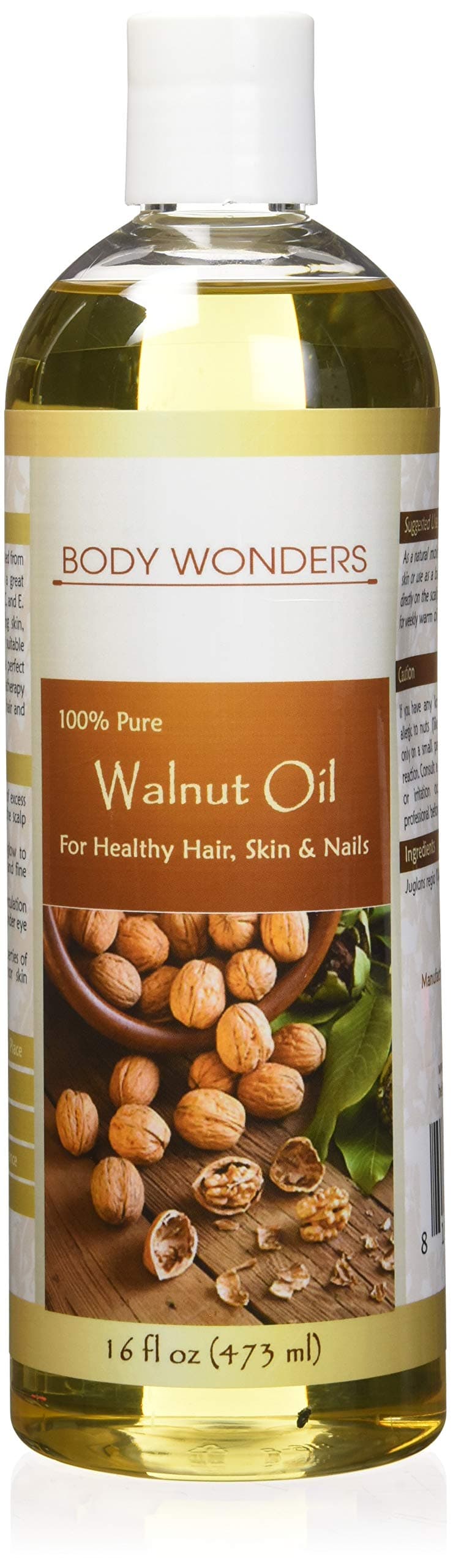 Body Wonders Walnut Oil *16 Fl Oz* *Hexane Free* Supports Healthy Hair, Skin & Nails