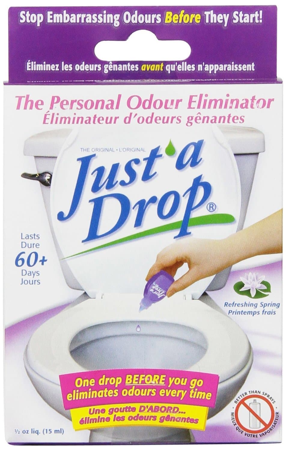 Just a Drop the Natural Toilet Odor Neutralizer 15 Ml Toilet Bowl Spray refreshing spring printemps frais