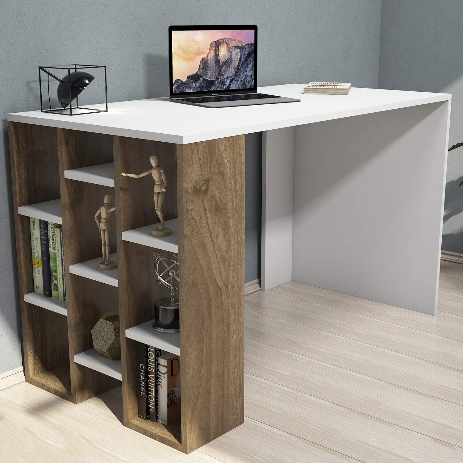 Bravo Home INCI Studying Desk (Walnut and White)