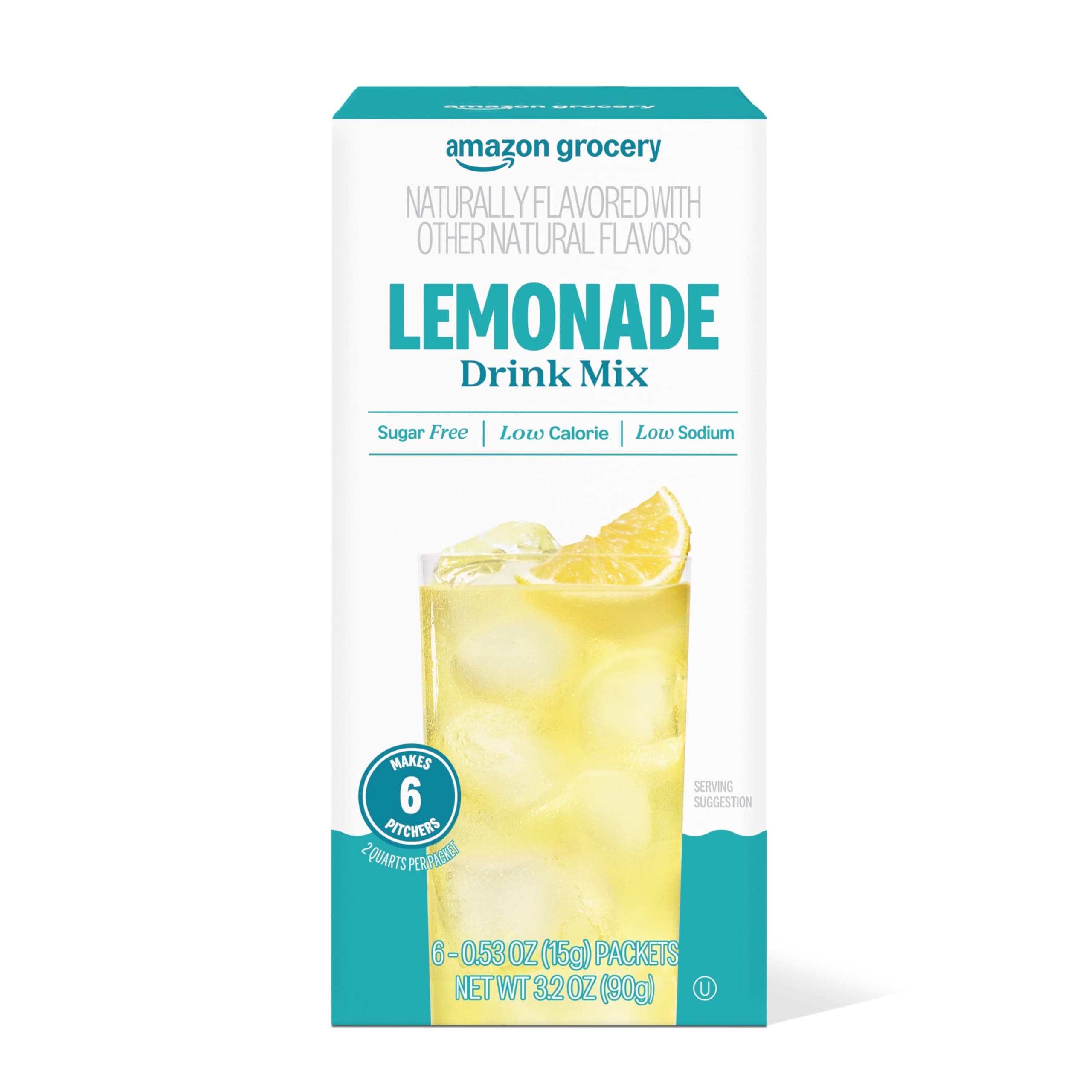 Amazon Grocery, Lemonade Drink Mix Singles, 3.2 Oz
