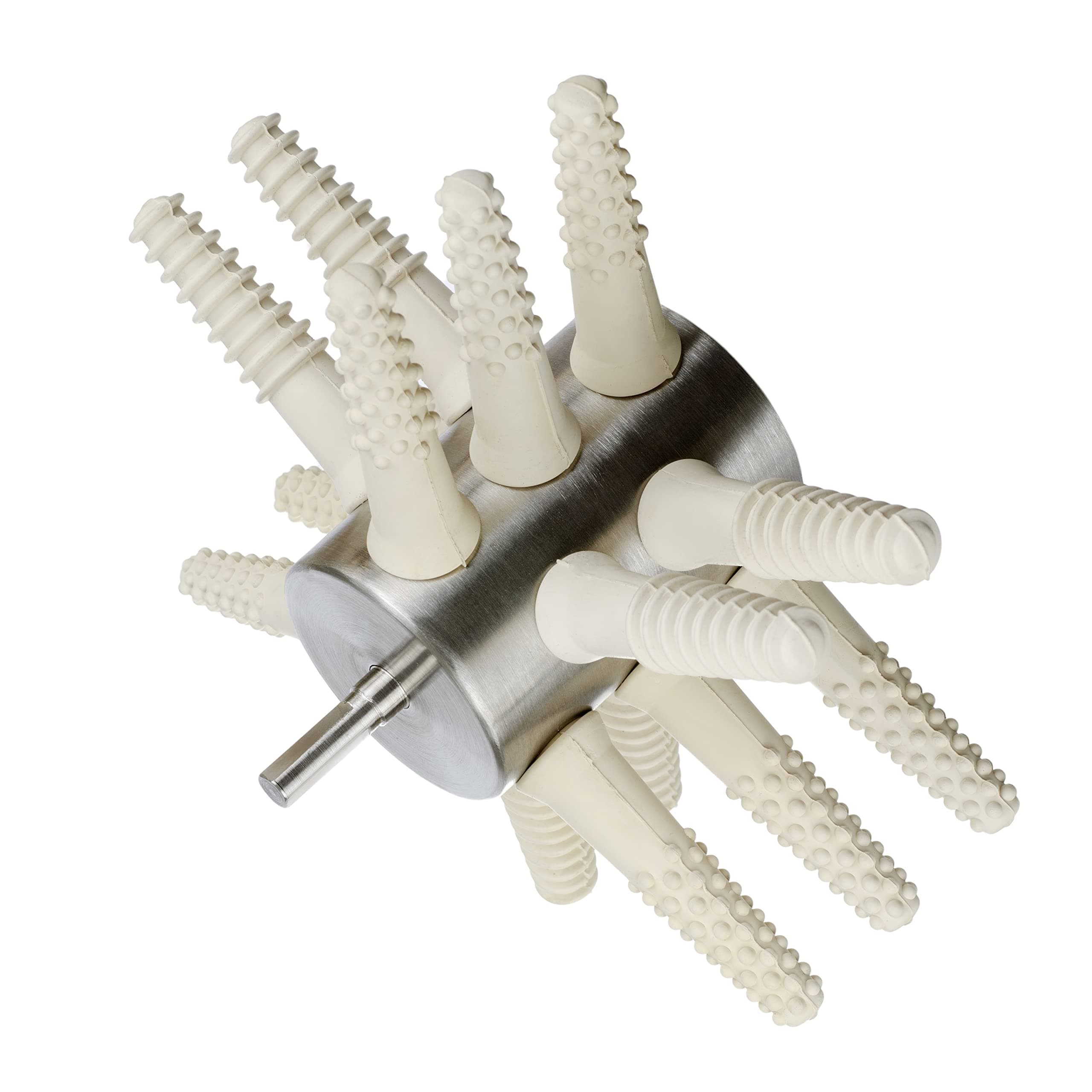 PluckerUkraine Chicken Plucker Drill Attachment 100-15 Medium - Stainless Steel Poultry Feather Remover 15 Fingers (Broiler Duck) with Best Chicken Plucker Fingers (White)