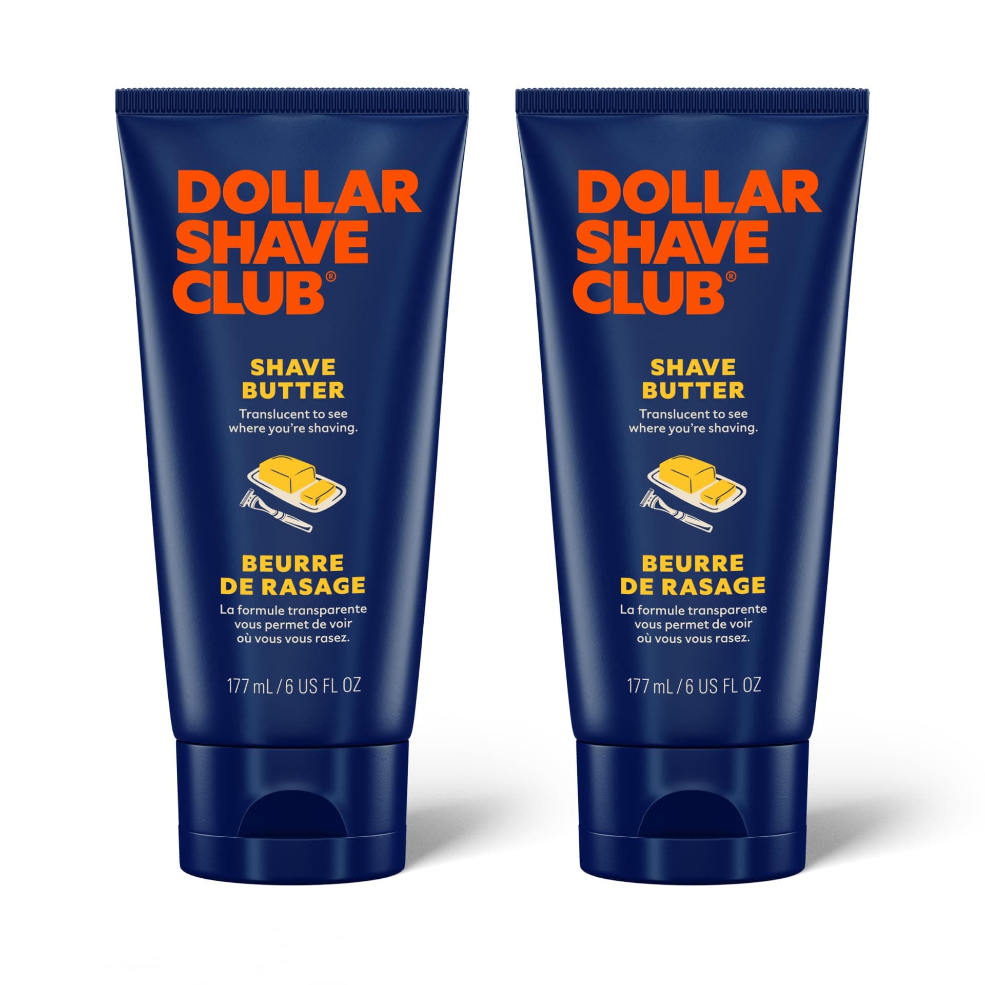Dollar Shave Club | Shave Butter 6 ounce (2 Pack) | Translucent Shaving Cream for Sensitive Skin