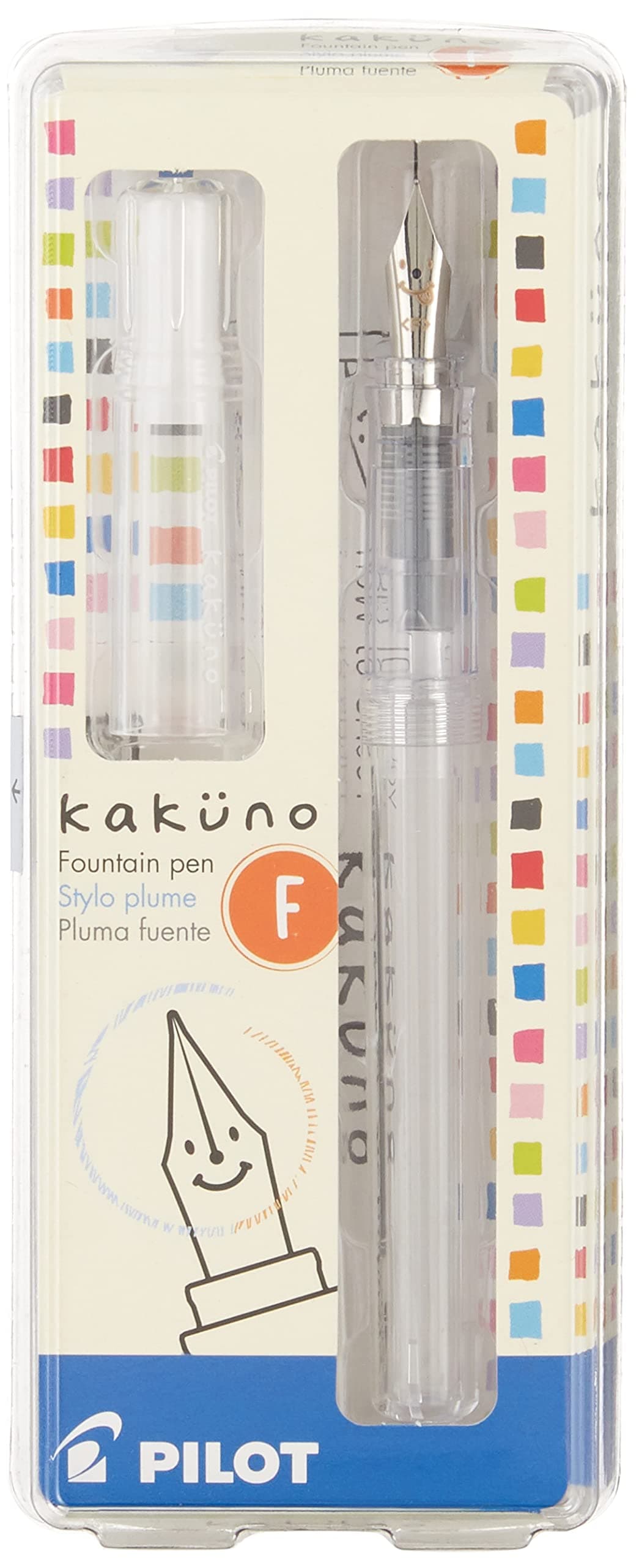 Pilot Kakuno Fountain Pen, Clear Barrel, Fine Nib (10819)