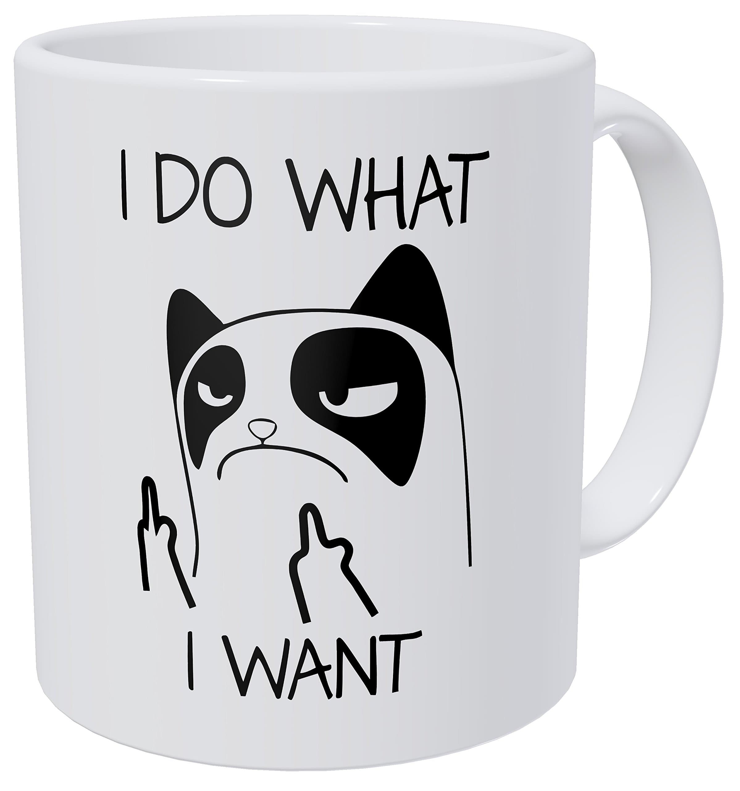 Kaimebien Cat I Do What I Want Middle Fingers 11 Ounces Funny Coffee Mug