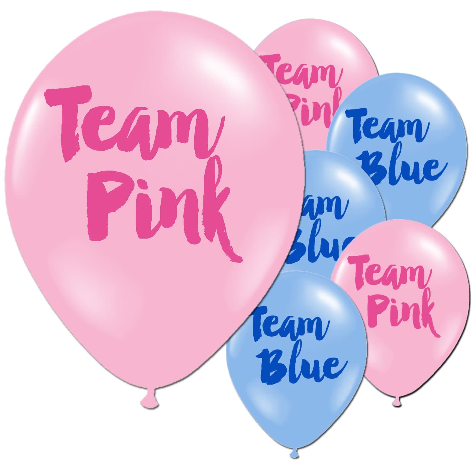 10 Baby Shower Gender Reveal Party Team Pink Girl & Team Blue Boy Latex Printed Balloons