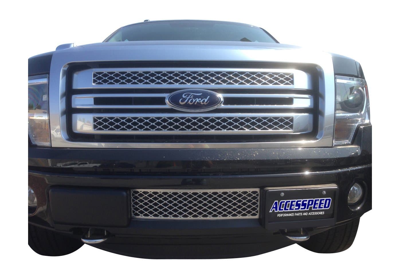 2012 Ford F150 Lower Bumper Grille - Chrome OEM Style Durable ABS Plastic Lower Bumper Insert Grille - Accesspeed EcoBoost Grilles 7002-1401 Fits 2009 2010 2011 2012 2013 2014 Ford F-150
