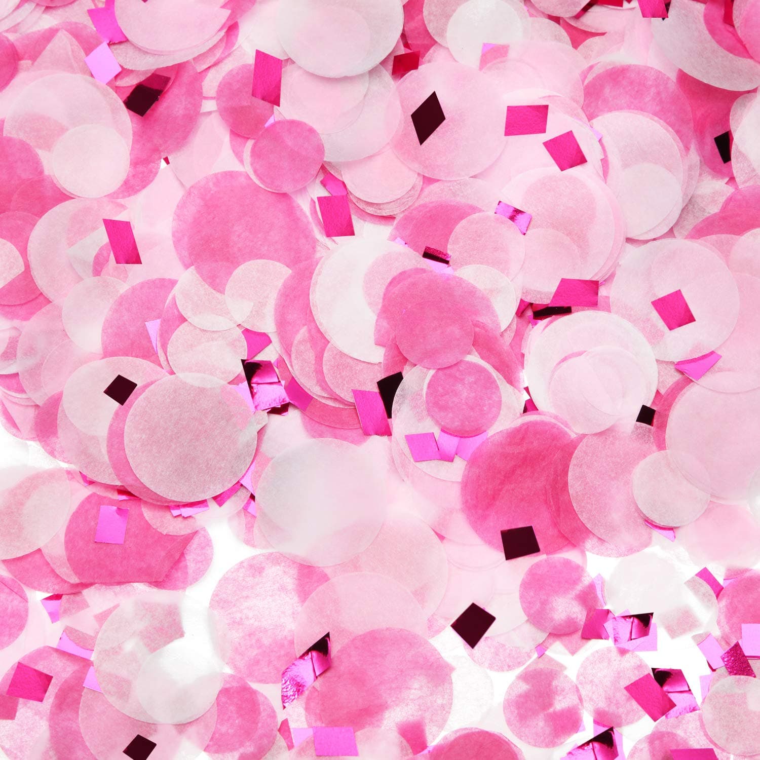 Pink Rose Red Confetti Round Tissue Paper Table Confetti Dots for Wedding Birthday Party Decoration Arts Craft DIY Scrapbooking, 1.76 oz (1.5 cm Plus 2.5 cm)