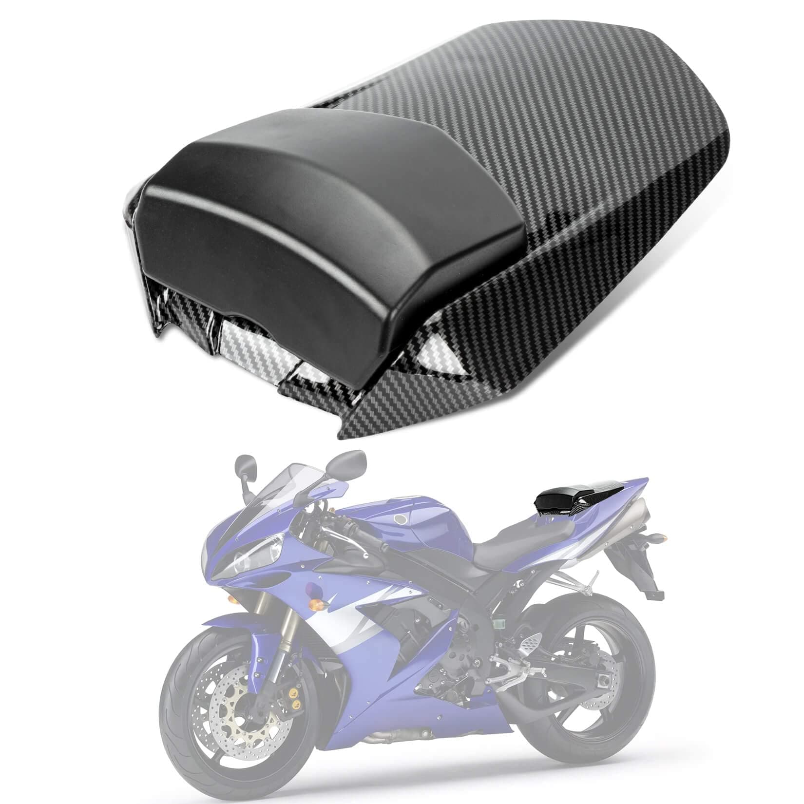 Motorcycle Rear Passenger Seat Fairing Cover Cowl Tail Section Motorcycle Fairing PSLER Compatible with YZF R1 2004-2006 2004 2005 2006 (Carbon Fiber Color)