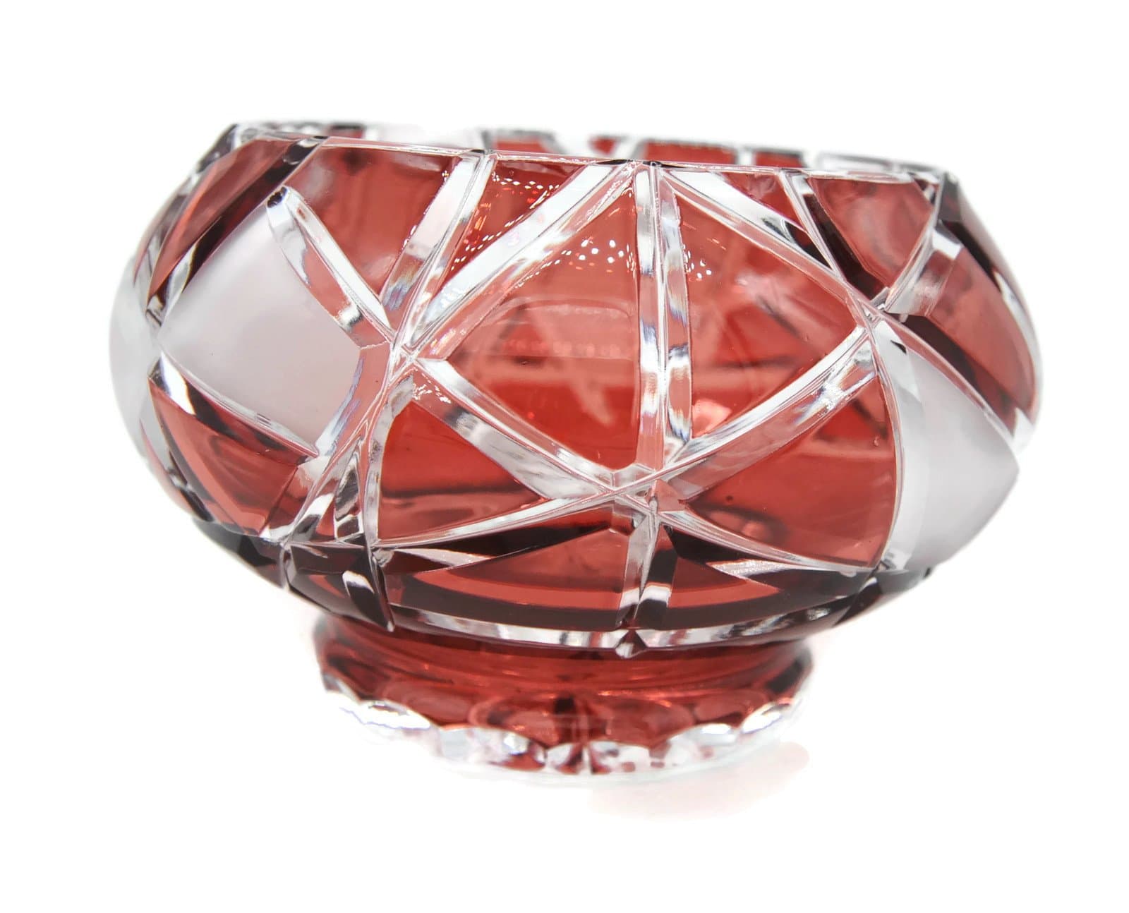 Kardas Crystal (TM ™ Bohemia LEADED Crystal Glass BOLDIGO Series King Bowl (Vino Red)