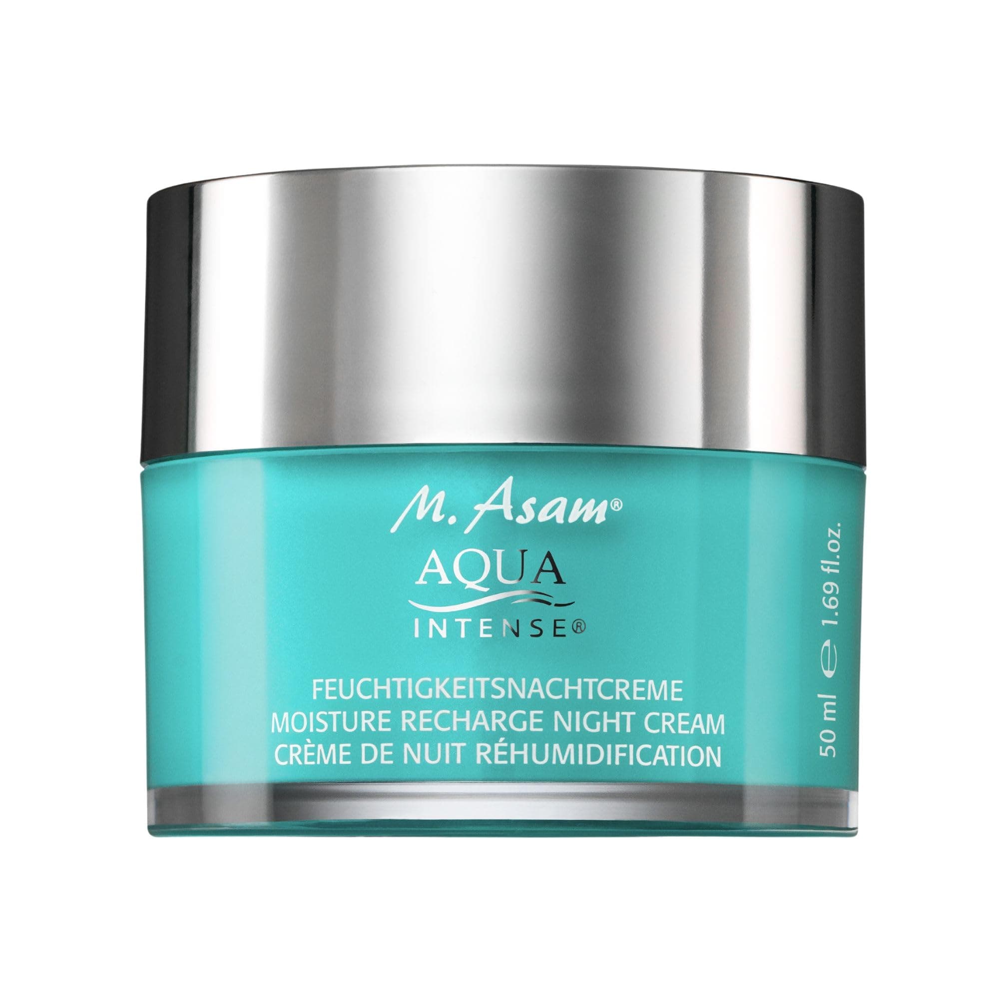 M. AsamAQUA INTENSE Night Cream (50ml) - Night Moisturiser with Hyaluronic Acid, Anti-Aging, Face Care for all Skin Types, Intensive Hydration & Regeneration
